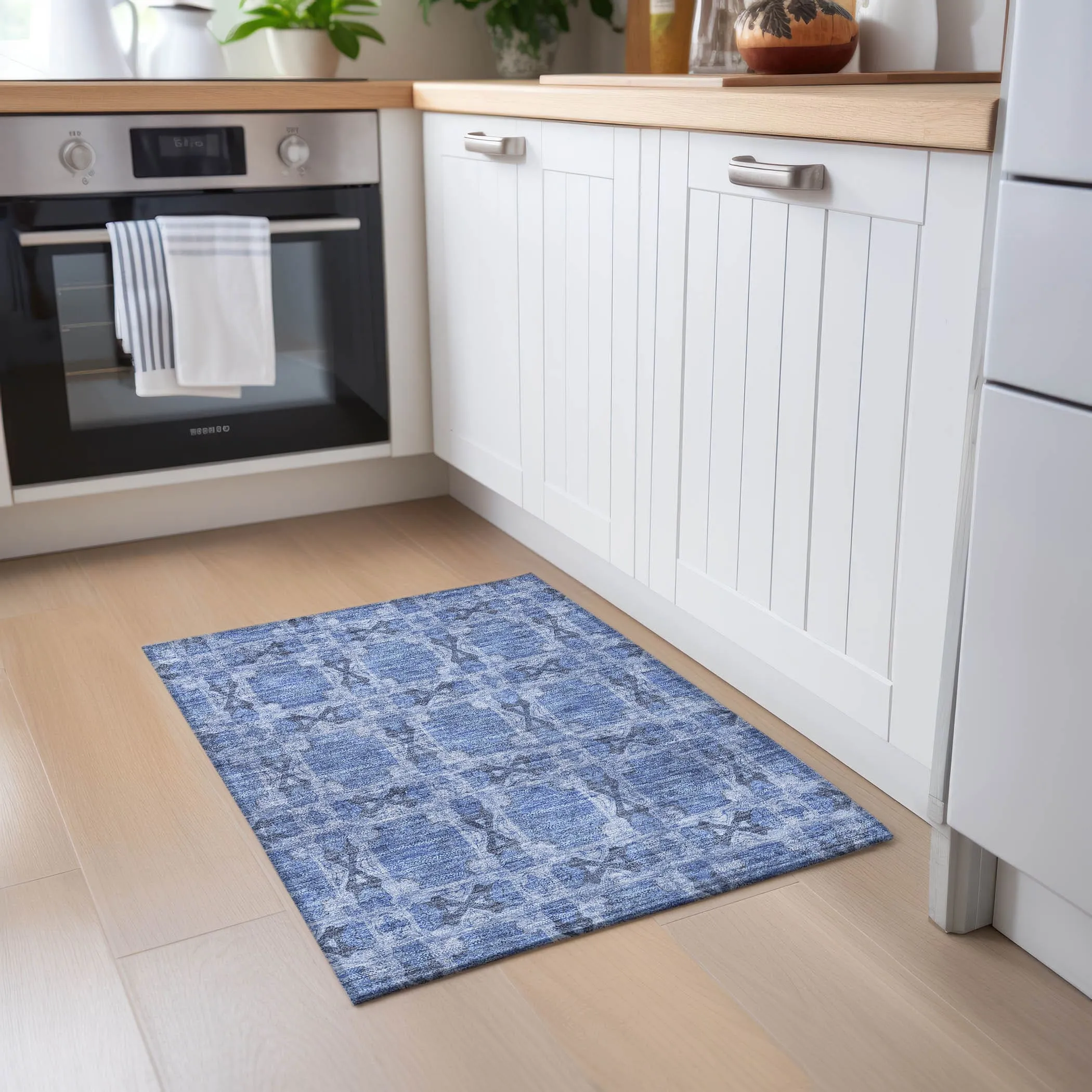 Machine Washable Indoor/ Outdoor Boho Medallions Chantille Rug