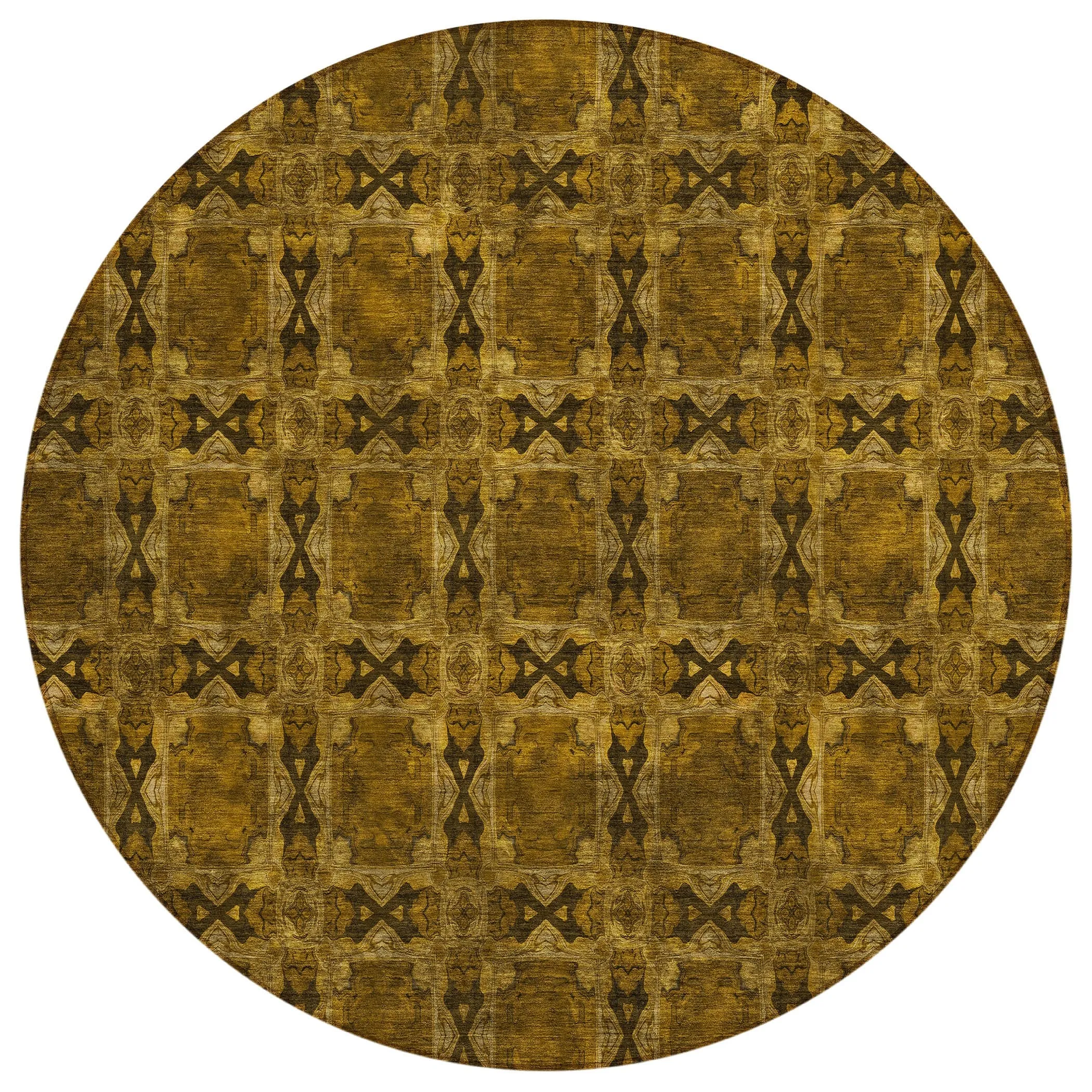 Machine Washable Indoor/ Outdoor Boho Medallions Chantille Rug