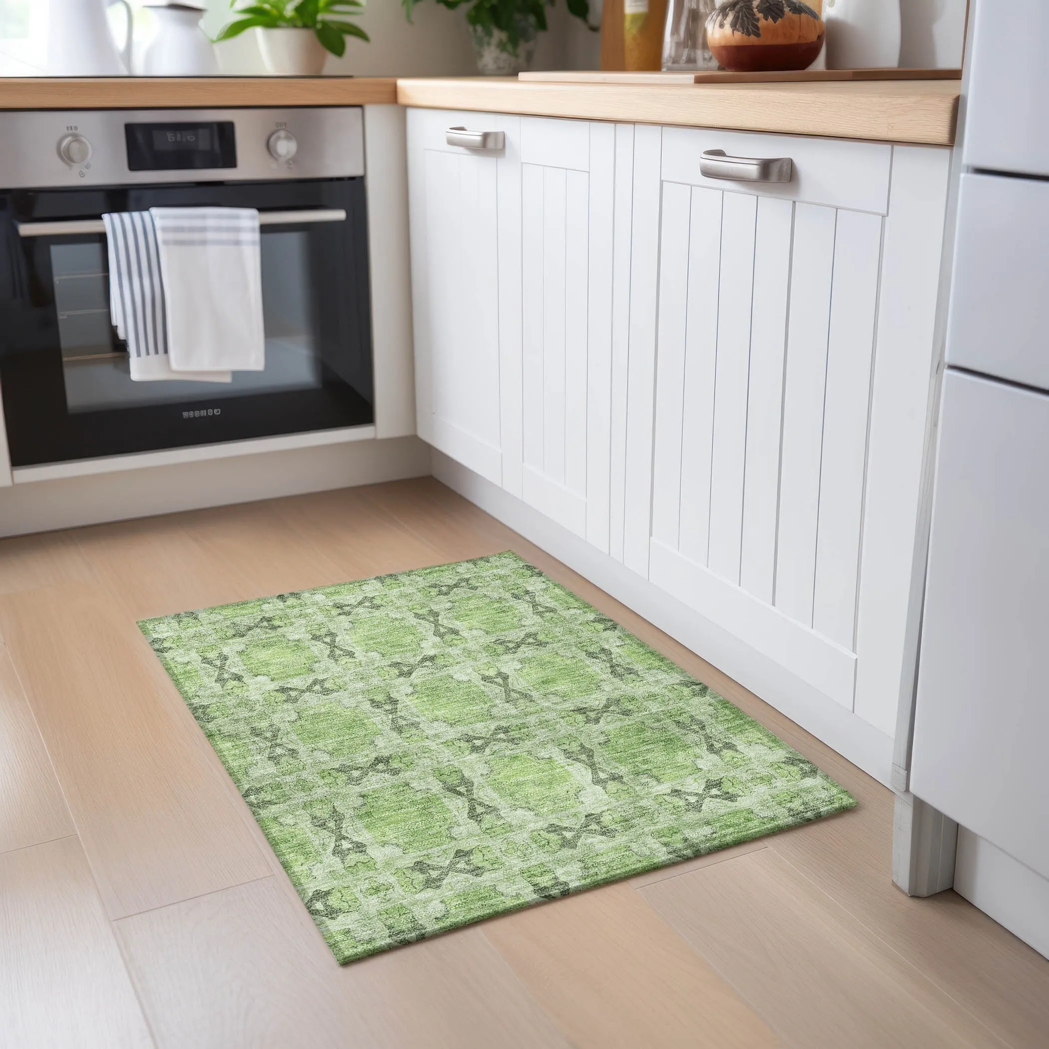 Machine Washable Indoor/ Outdoor Boho Medallions Chantille Rug
