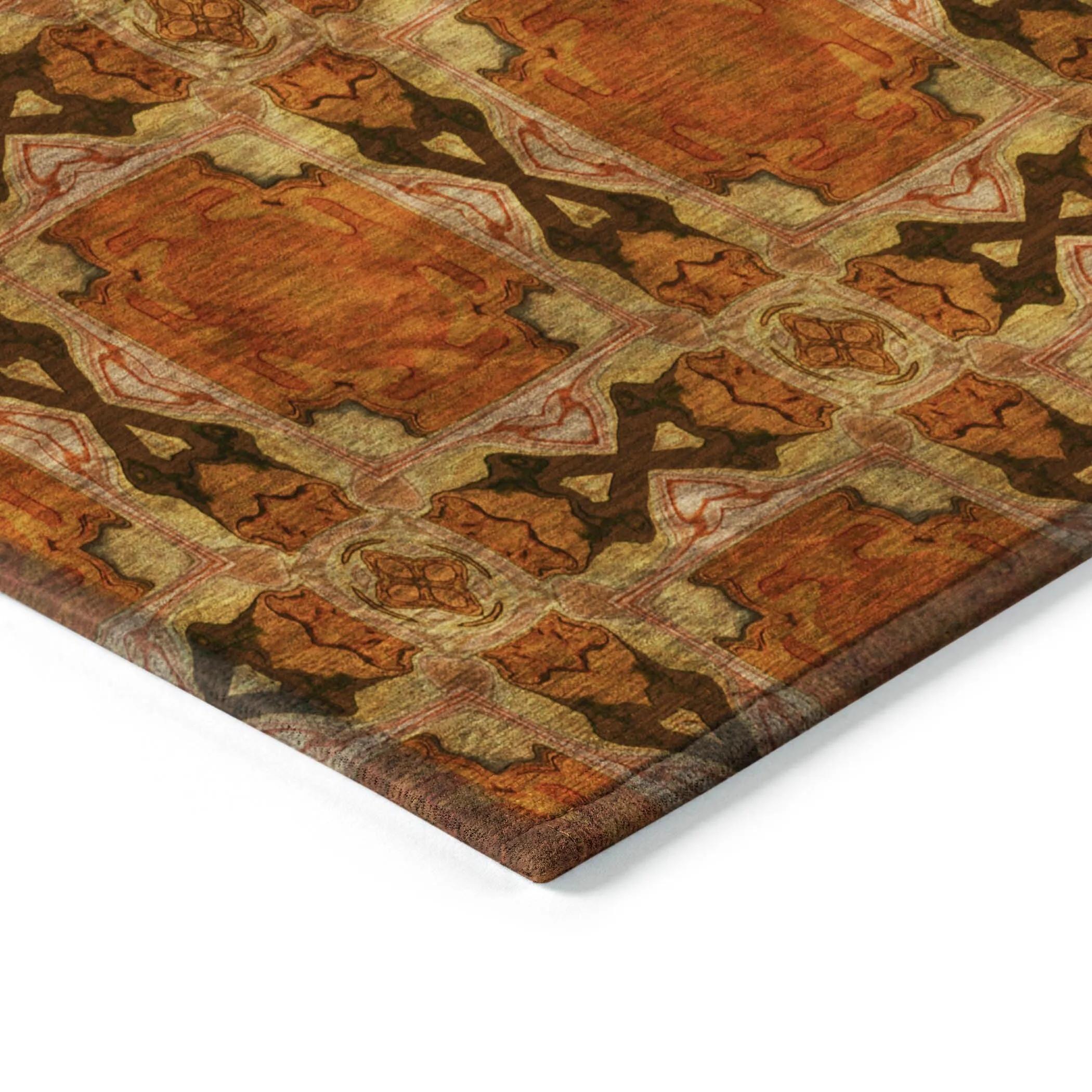Machine Washable Indoor/ Outdoor Boho Medallions Chantille Rug