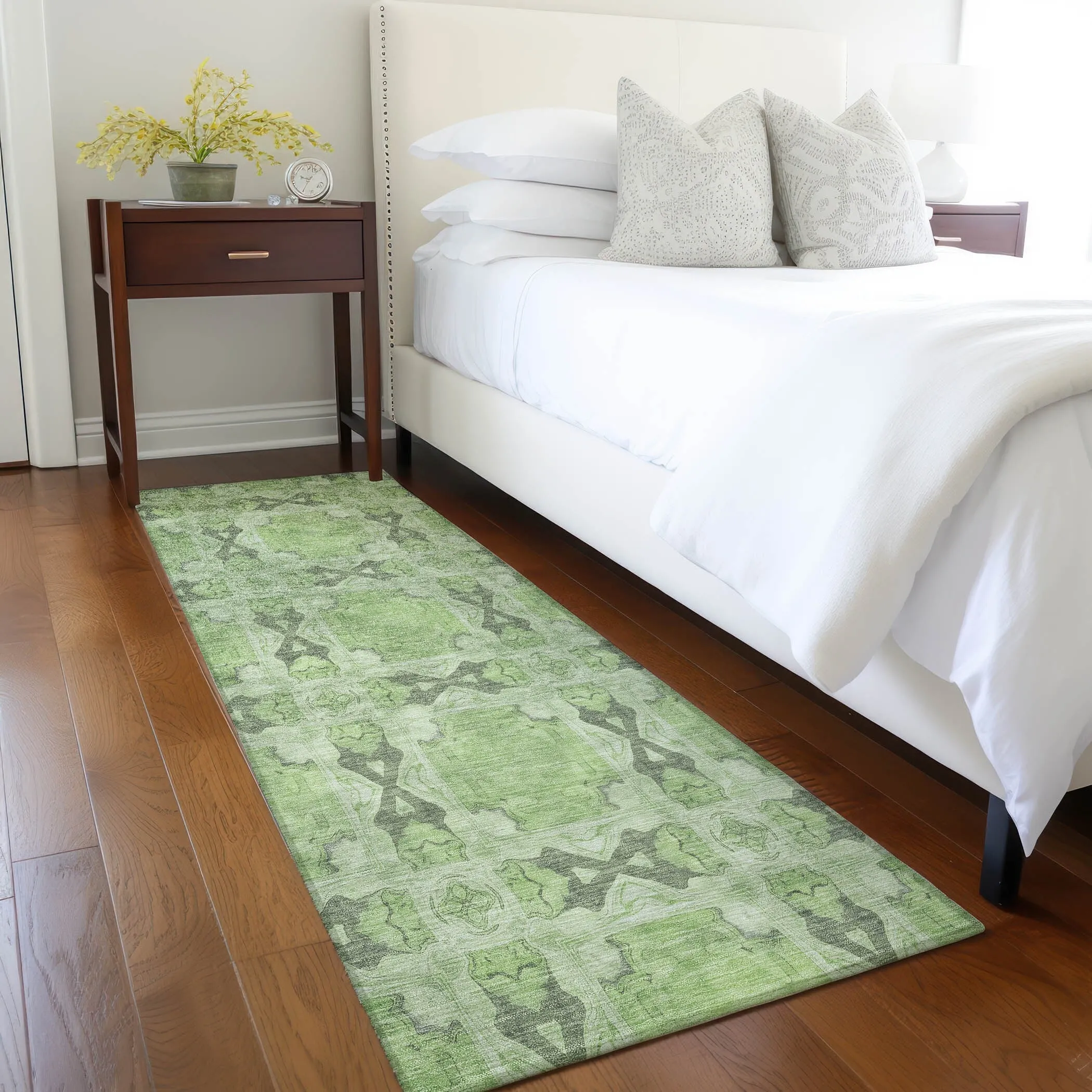 Machine Washable Indoor/ Outdoor Boho Medallions Chantille Rug