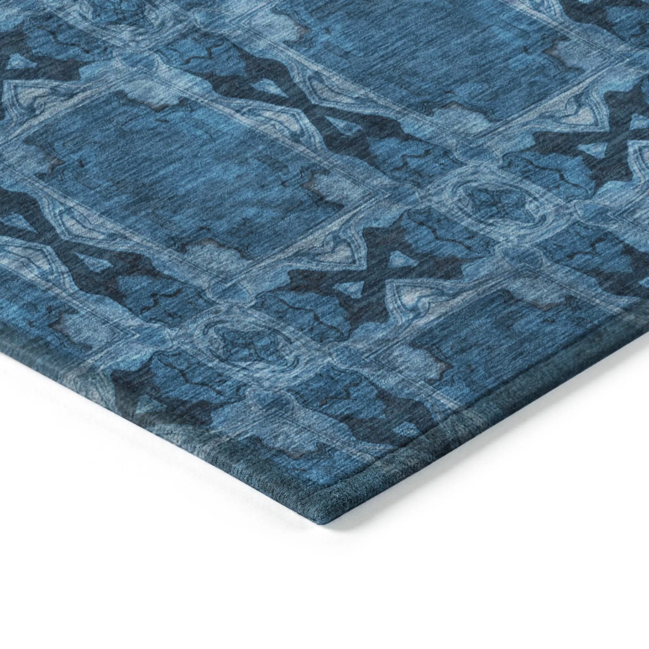 Machine Washable Indoor/ Outdoor Boho Medallions Chantille Rug