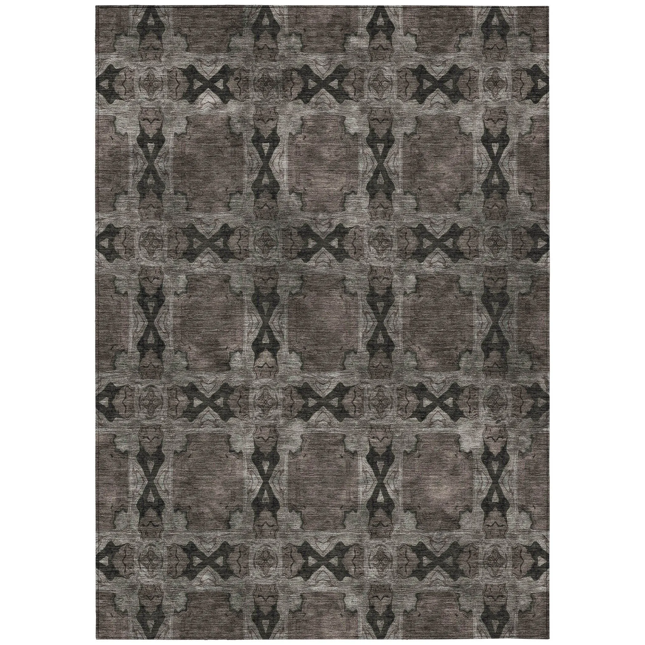 Machine Washable Indoor/ Outdoor Boho Medallions Chantille Rug