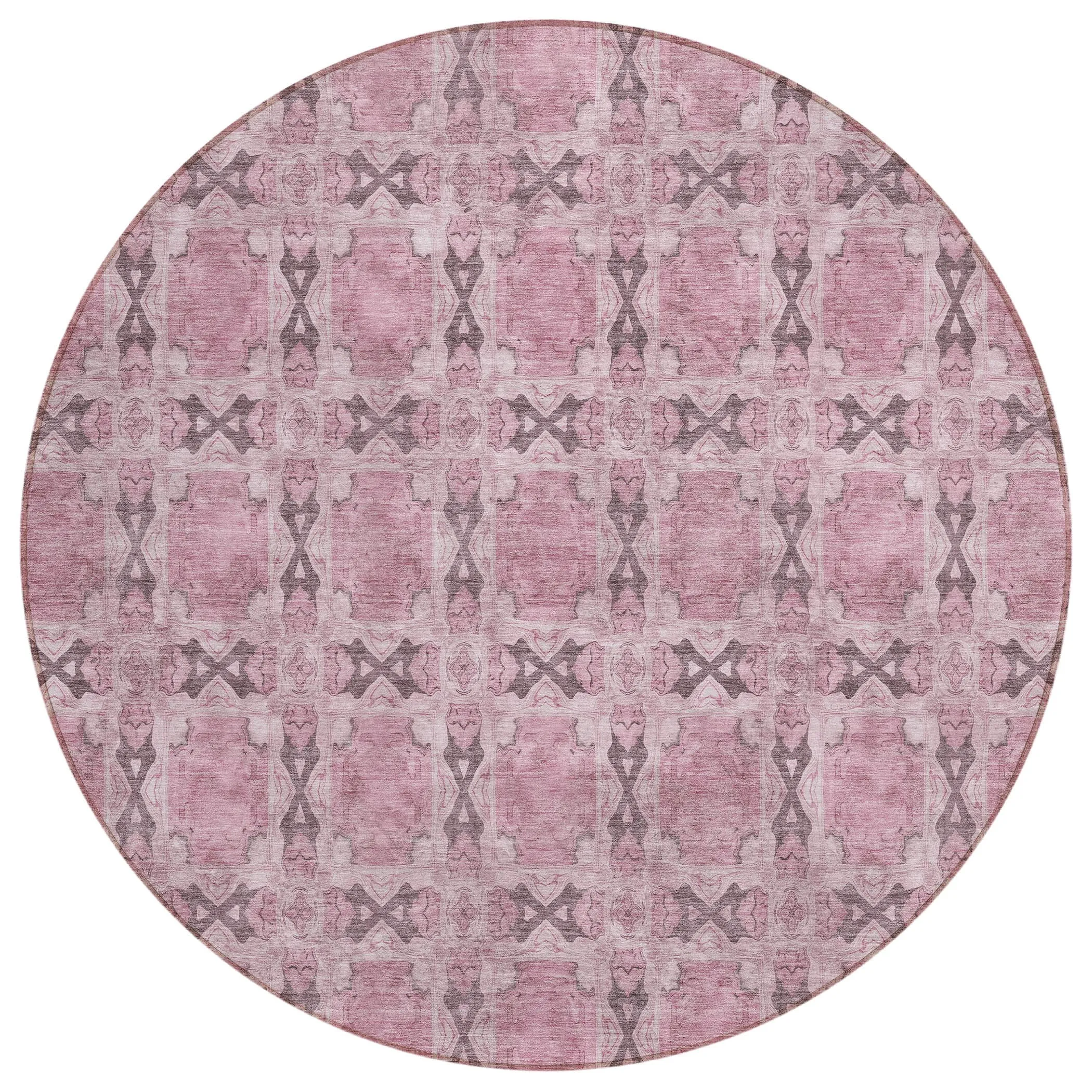 Machine Washable Indoor/ Outdoor Boho Medallions Chantille Rug