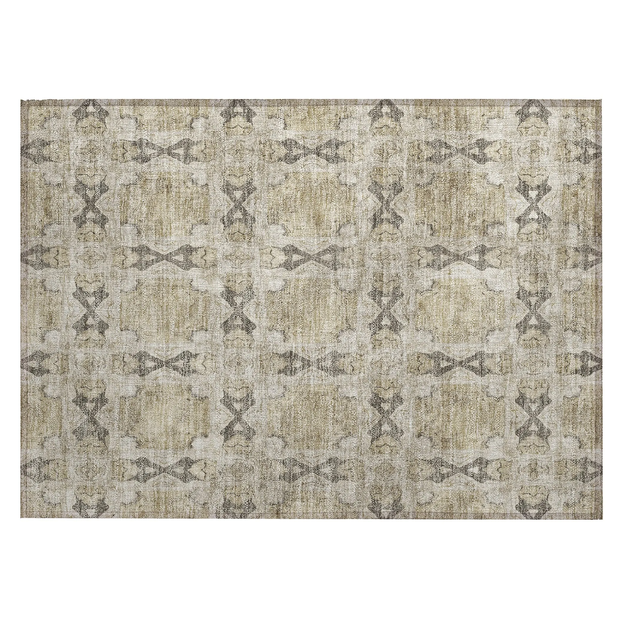 Machine Washable Indoor/ Outdoor Boho Medallions Chantille Rug
