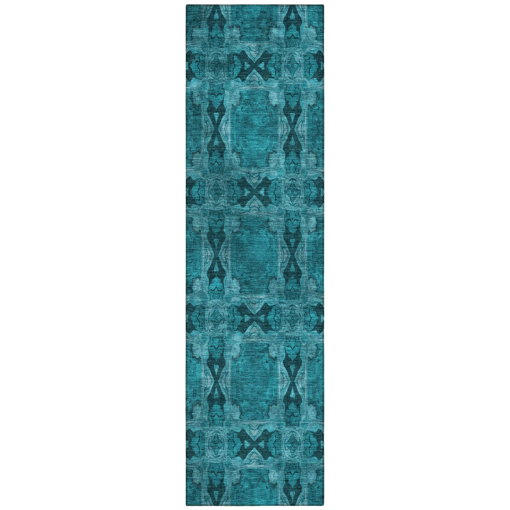 Machine Washable Indoor/ Outdoor Boho Medallions Chantille Rug