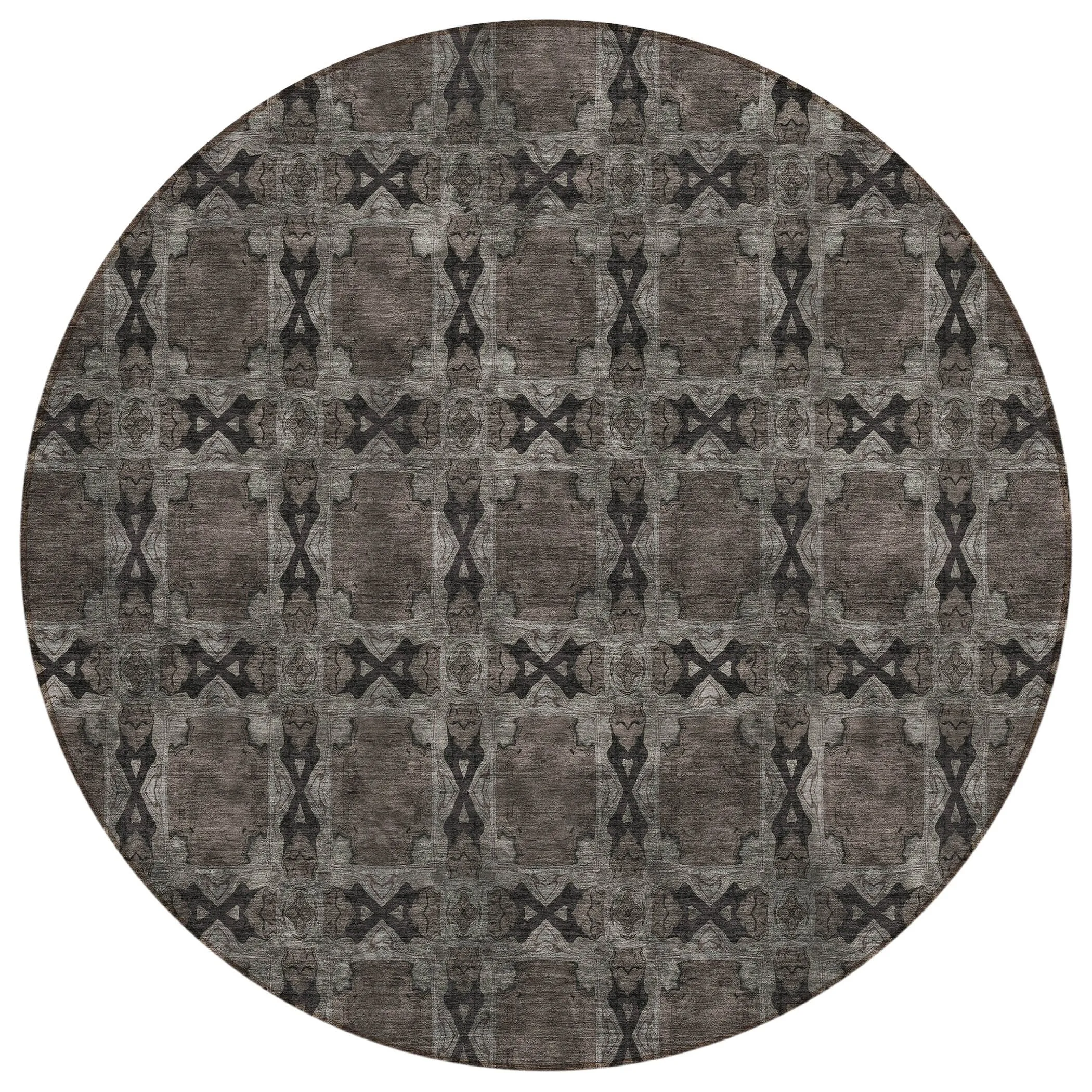 Machine Washable Indoor/ Outdoor Boho Medallions Chantille Rug