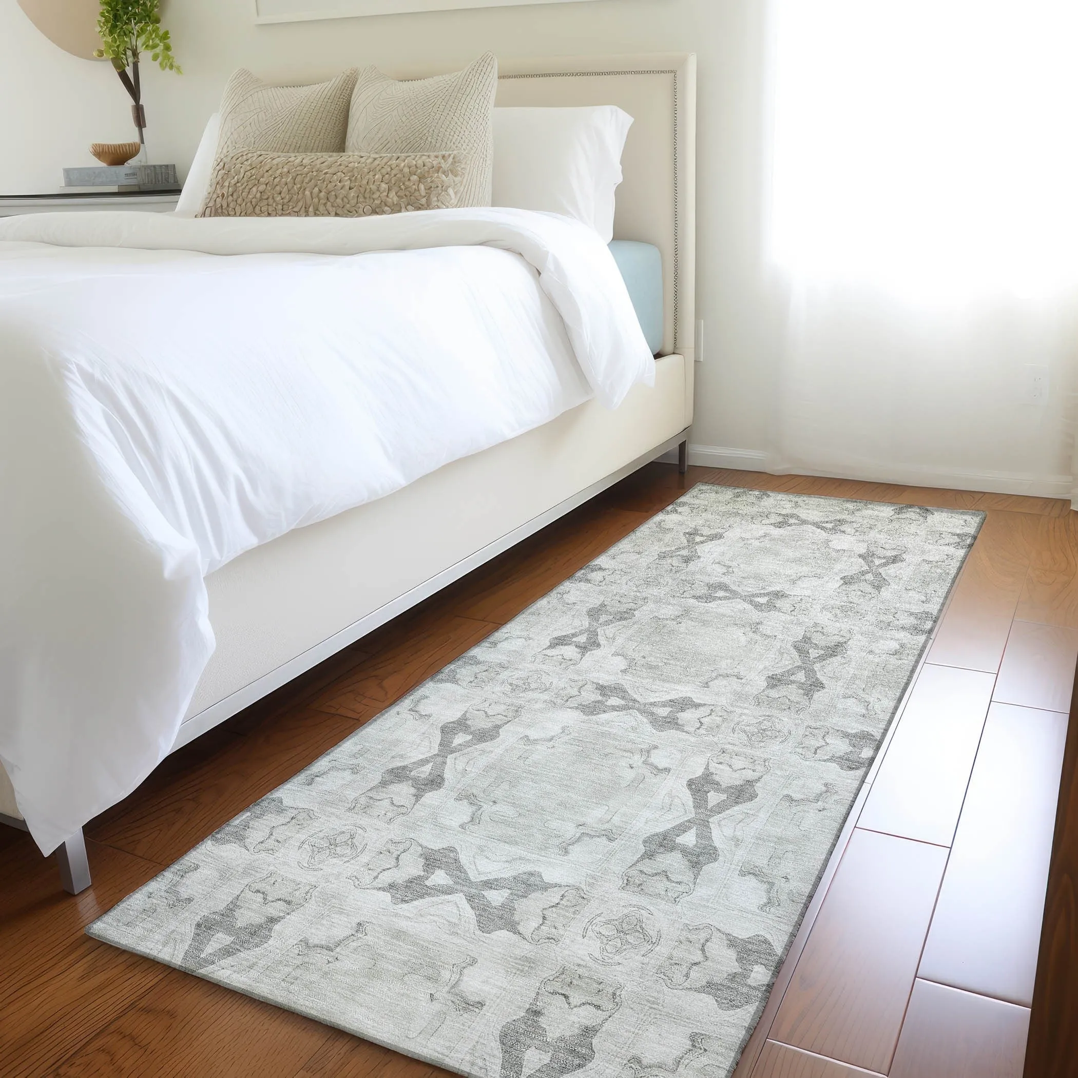 Machine Washable Indoor/ Outdoor Boho Medallions Chantille Rug