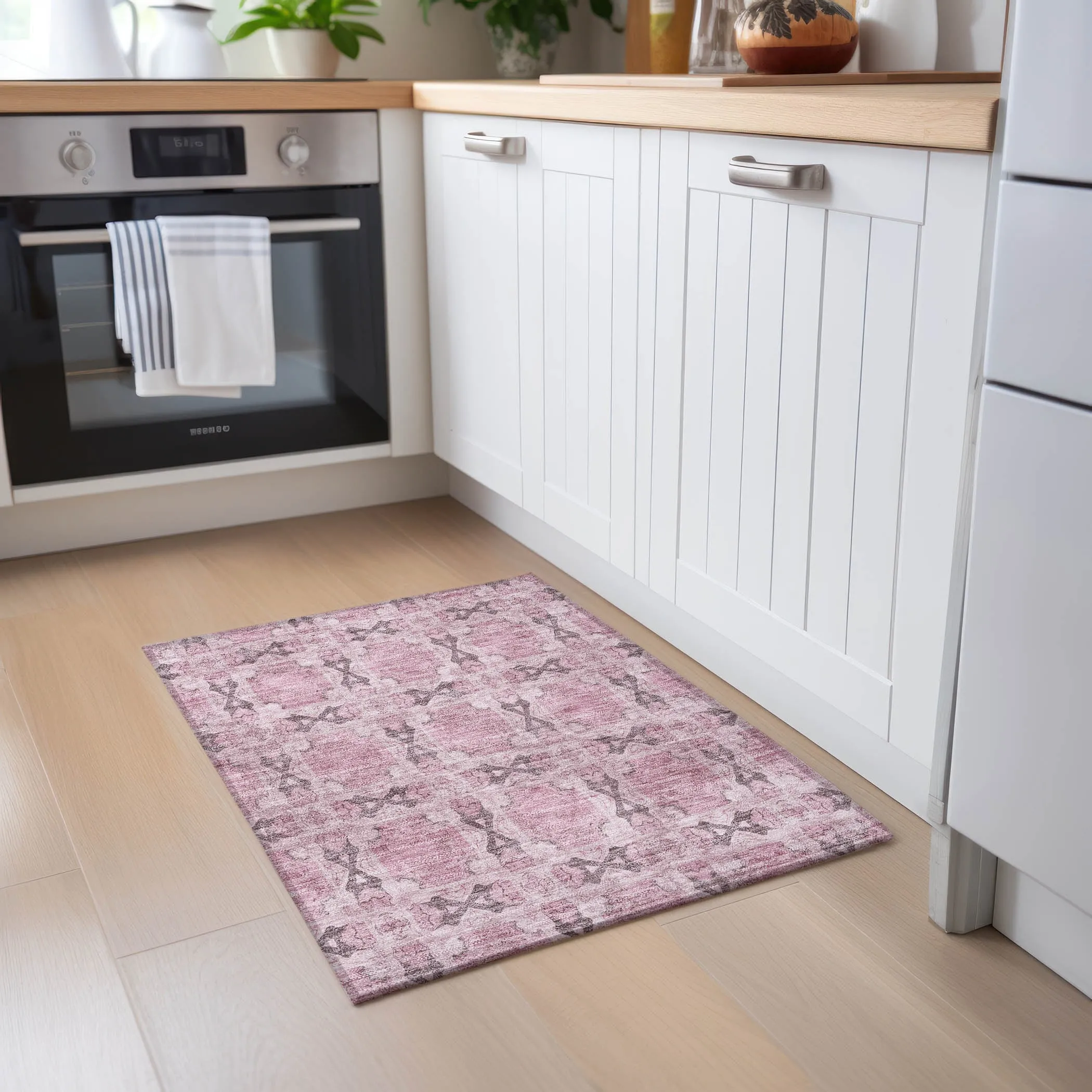 Machine Washable Indoor/ Outdoor Boho Medallions Chantille Rug