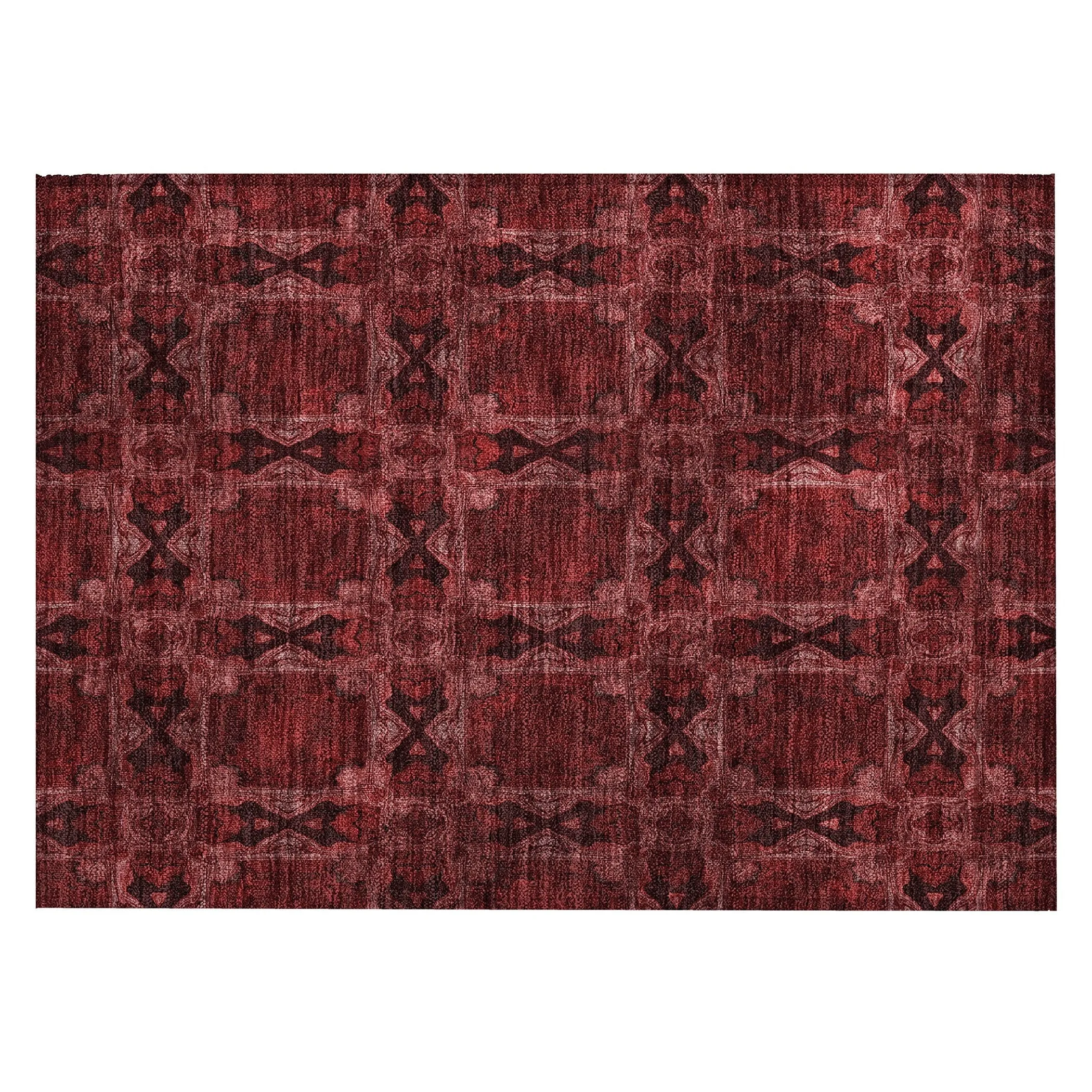 Machine Washable Indoor/ Outdoor Boho Medallions Chantille Rug