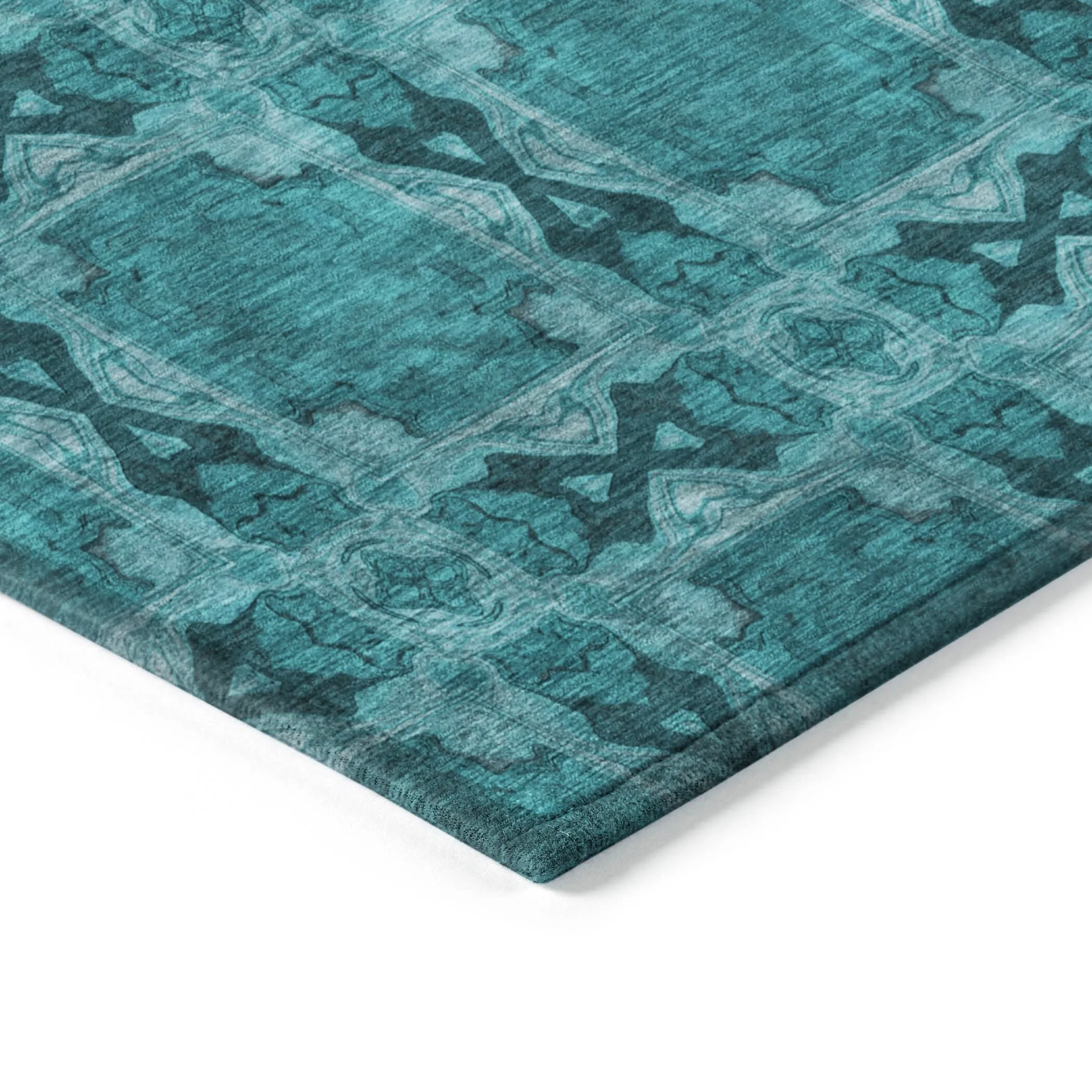 Machine Washable Indoor/ Outdoor Boho Medallions Chantille Rug