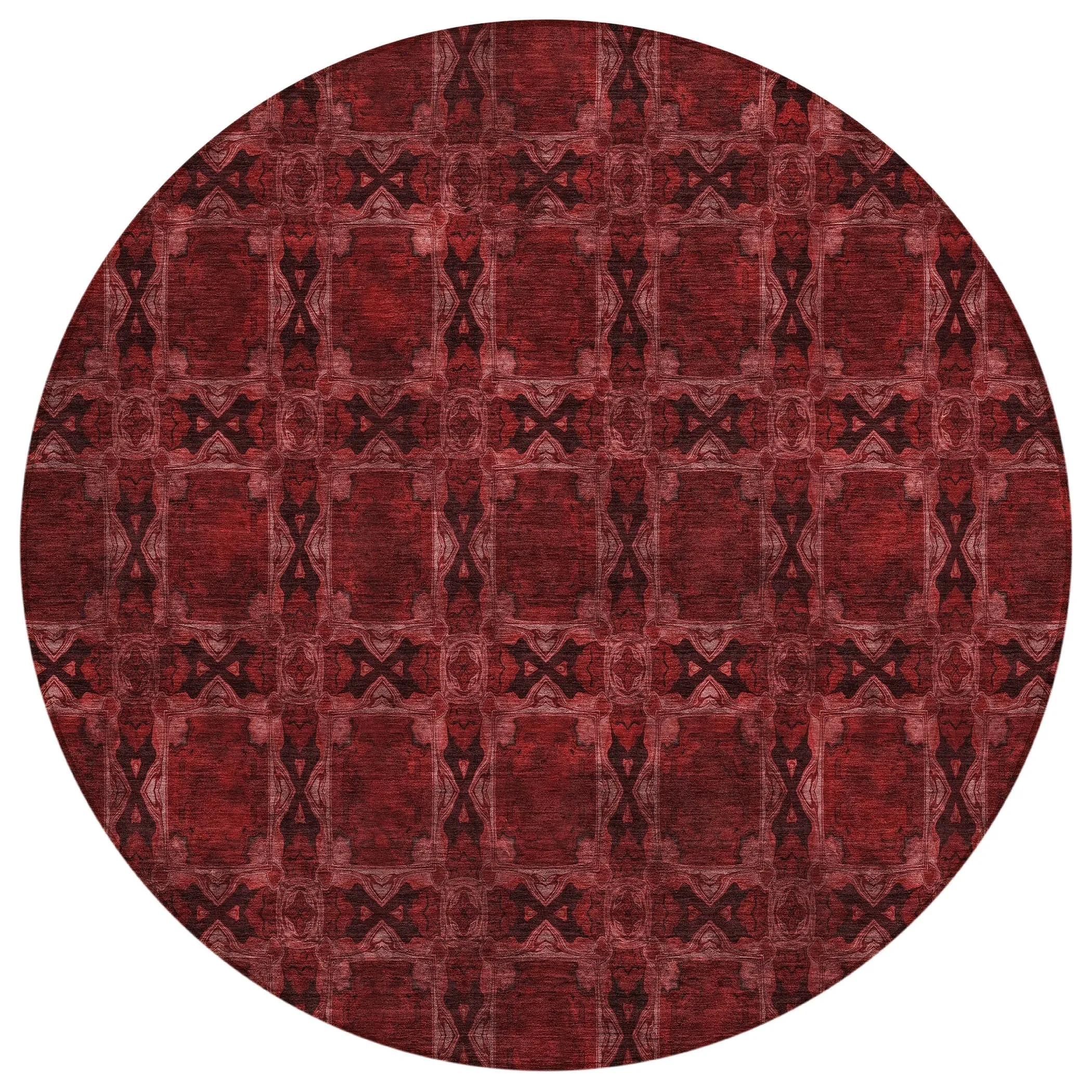 Machine Washable Indoor/ Outdoor Boho Medallions Chantille Rug