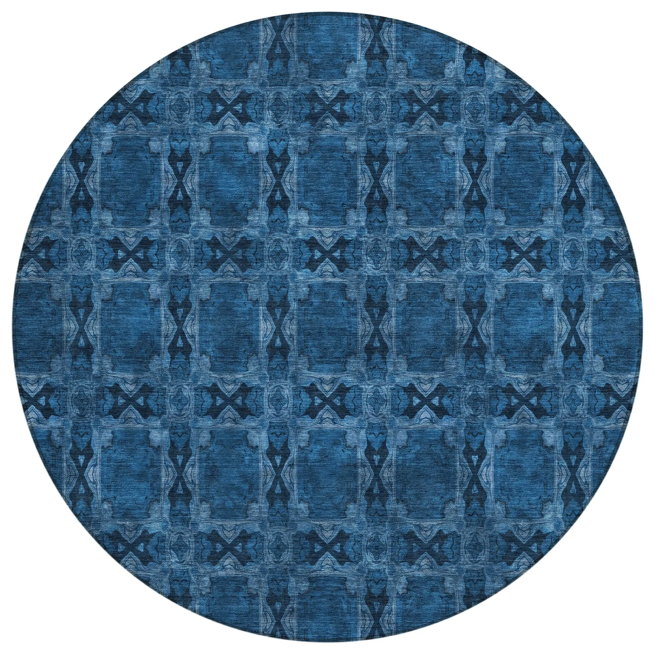 Machine Washable Indoor/ Outdoor Boho Medallions Chantille Rug