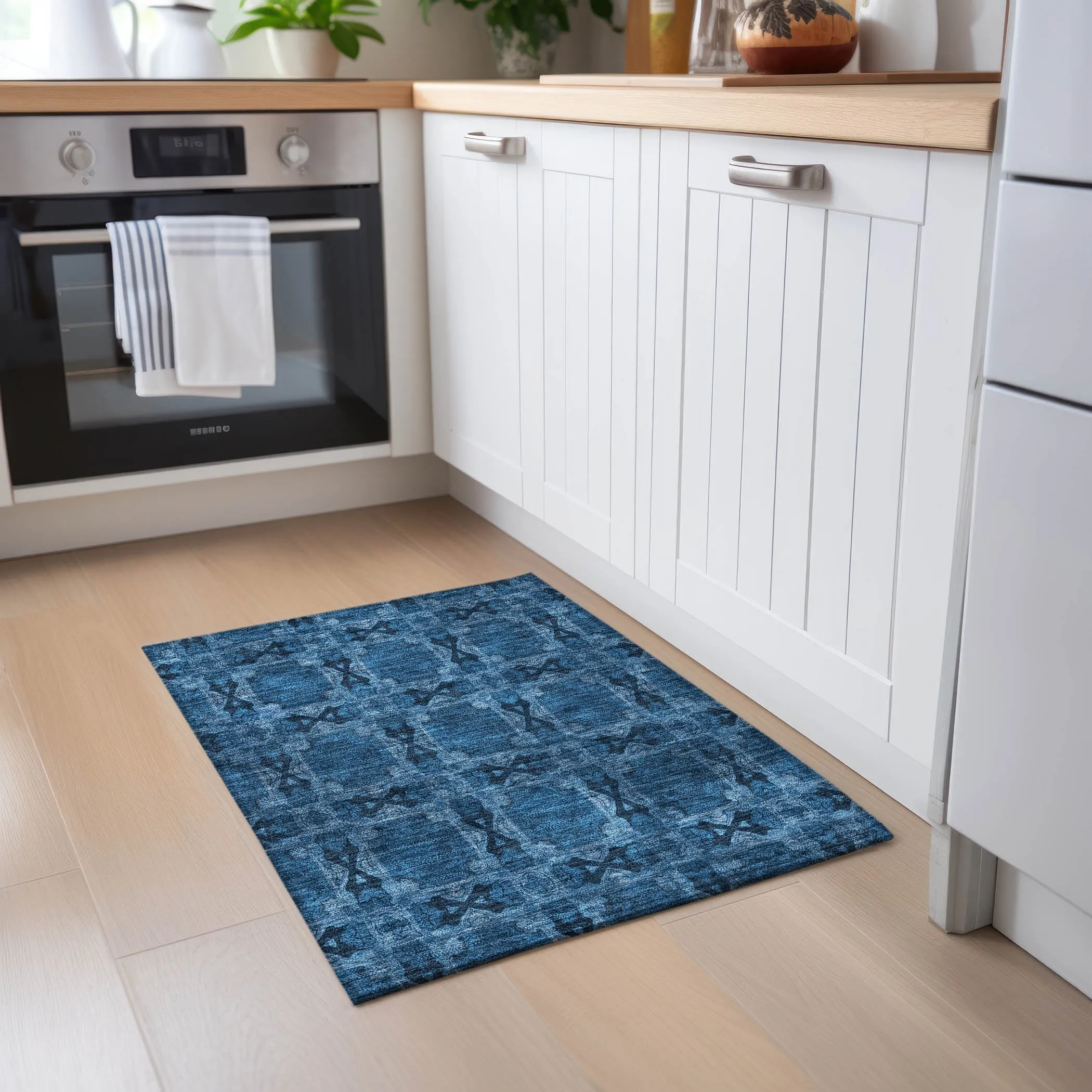 Machine Washable Indoor/ Outdoor Boho Medallions Chantille Rug