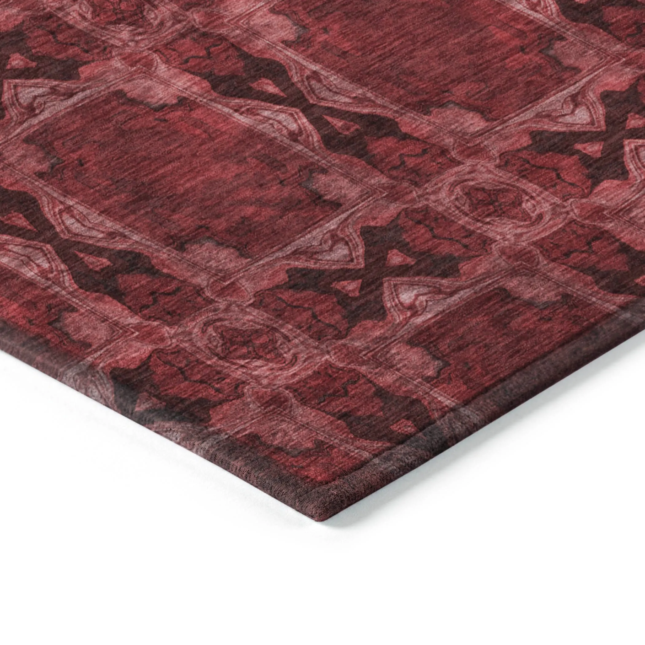 Machine Washable Indoor/ Outdoor Boho Medallions Chantille Rug