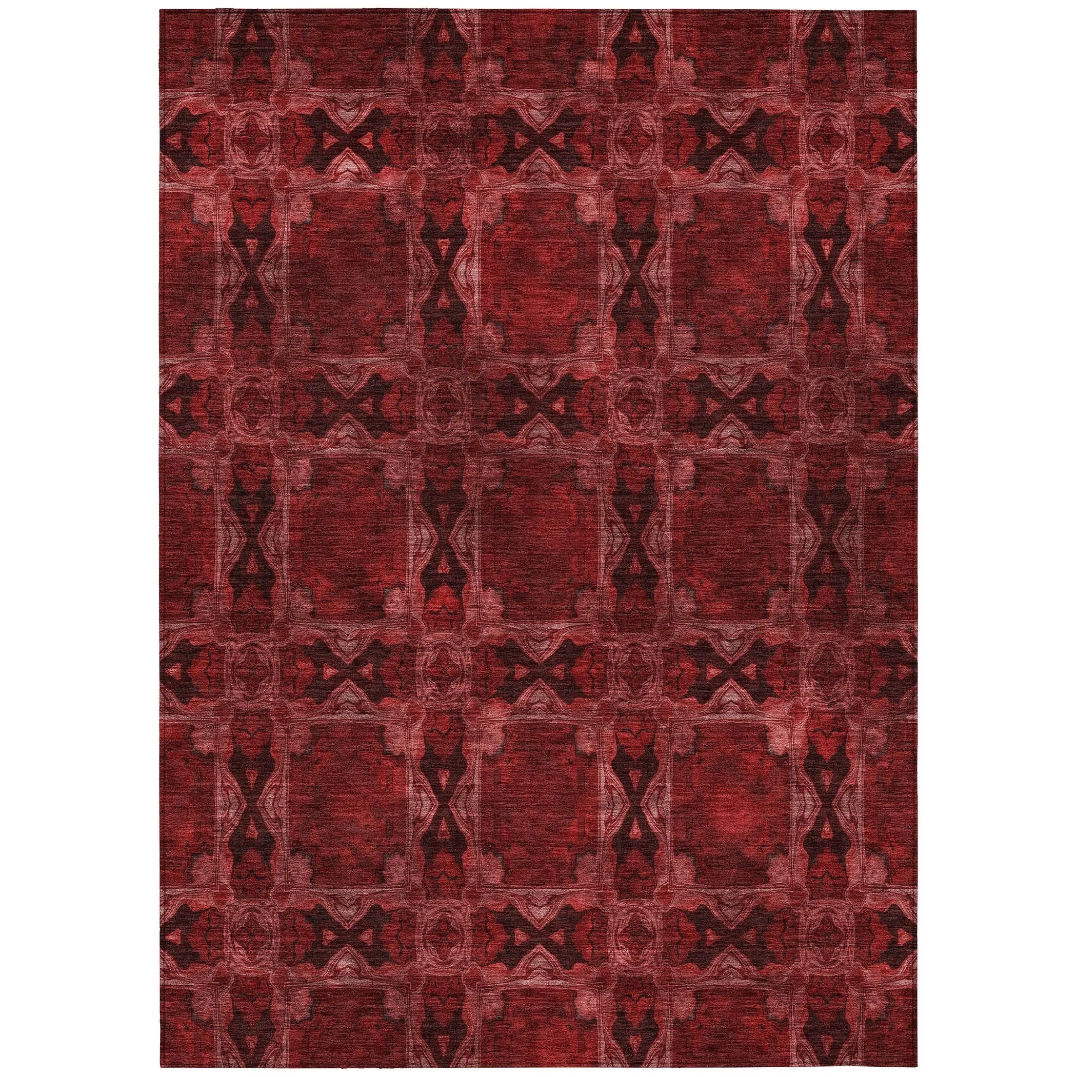 Machine Washable Indoor/ Outdoor Boho Medallions Chantille Rug