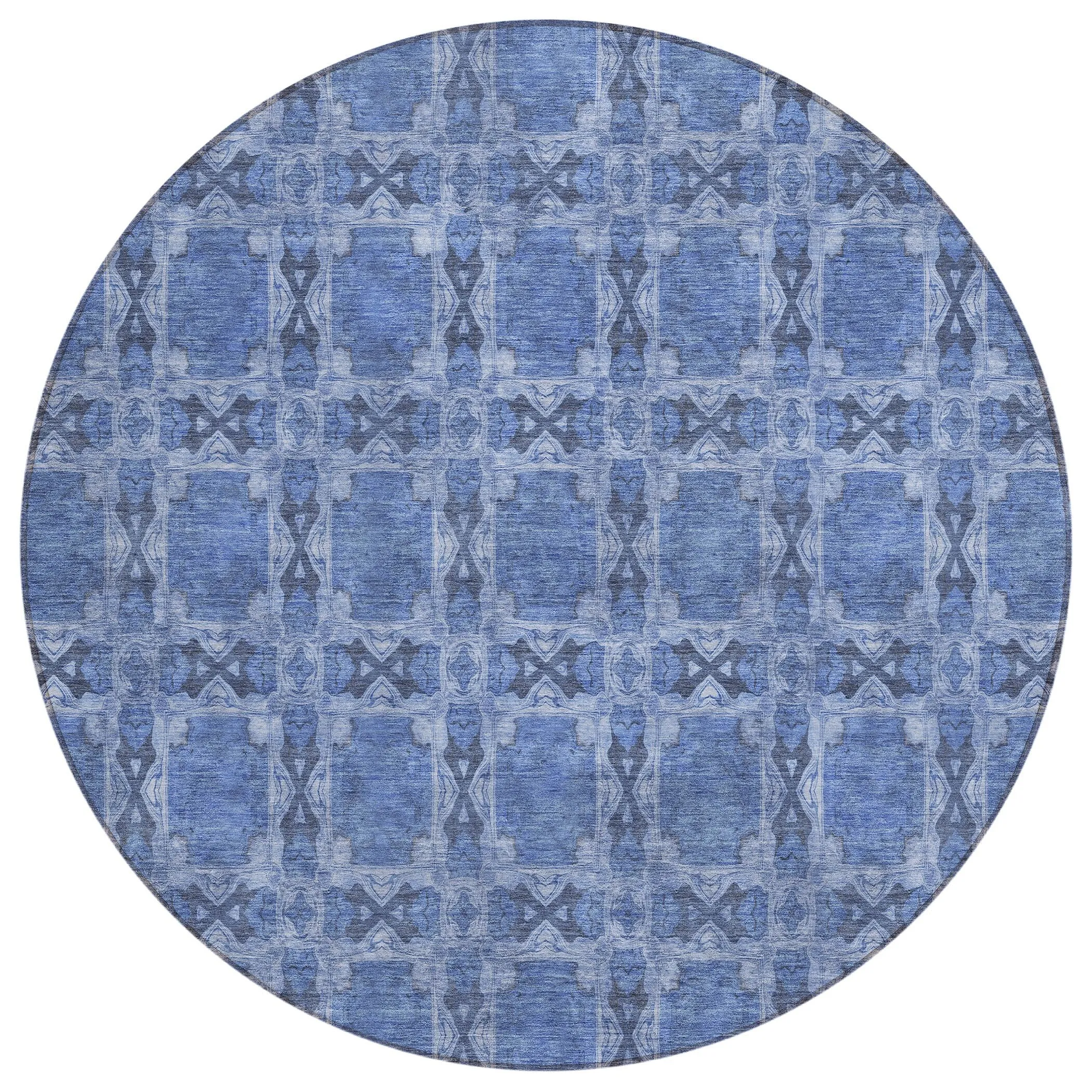Machine Washable Indoor/ Outdoor Boho Medallions Chantille Rug