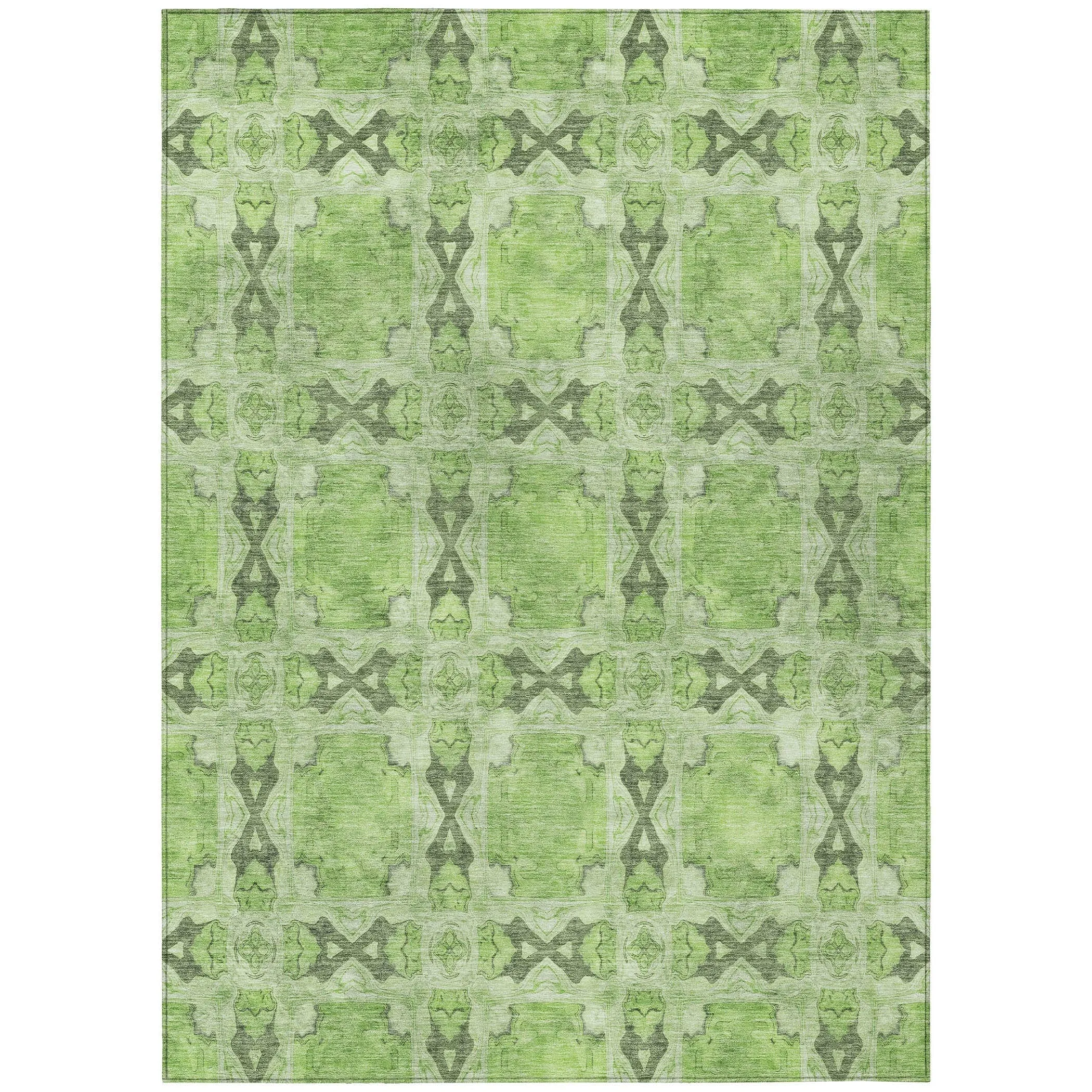 Machine Washable Indoor/ Outdoor Boho Medallions Chantille Rug