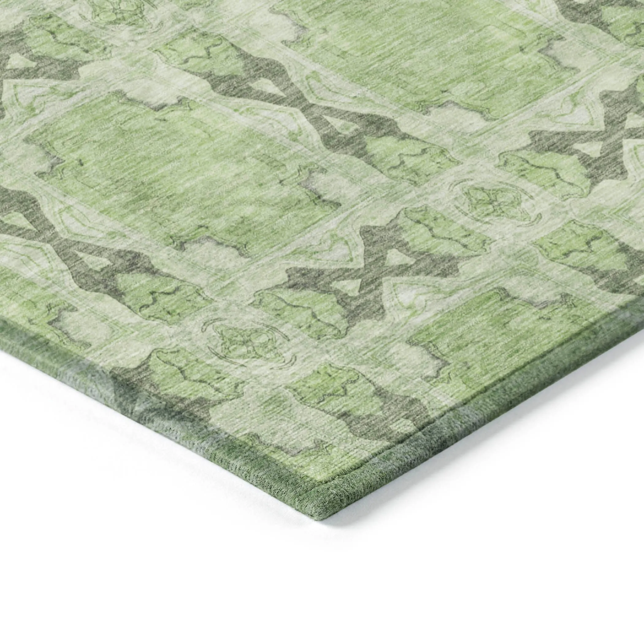Machine Washable Indoor/ Outdoor Boho Medallions Chantille Rug