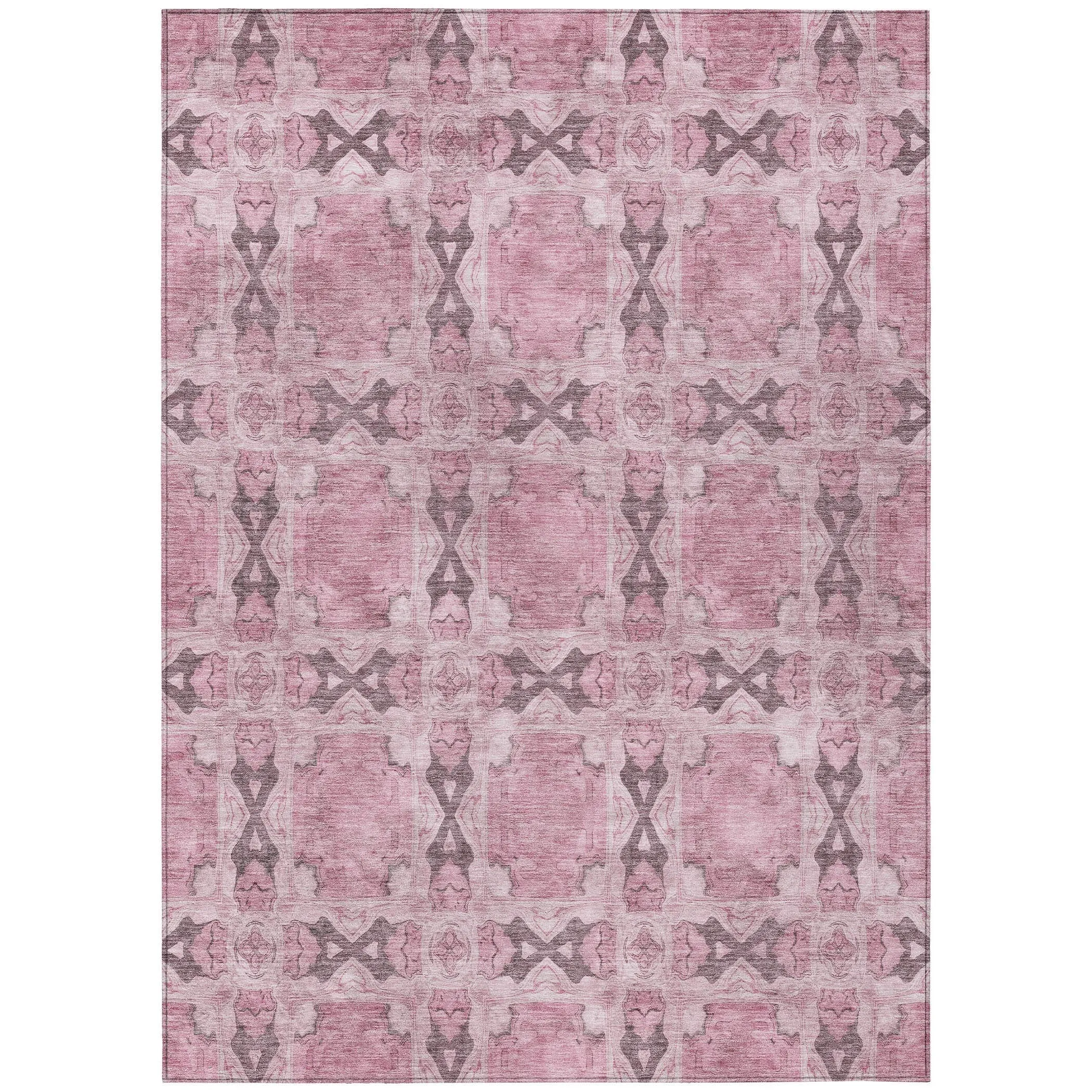 Machine Washable Indoor/ Outdoor Boho Medallions Chantille Rug