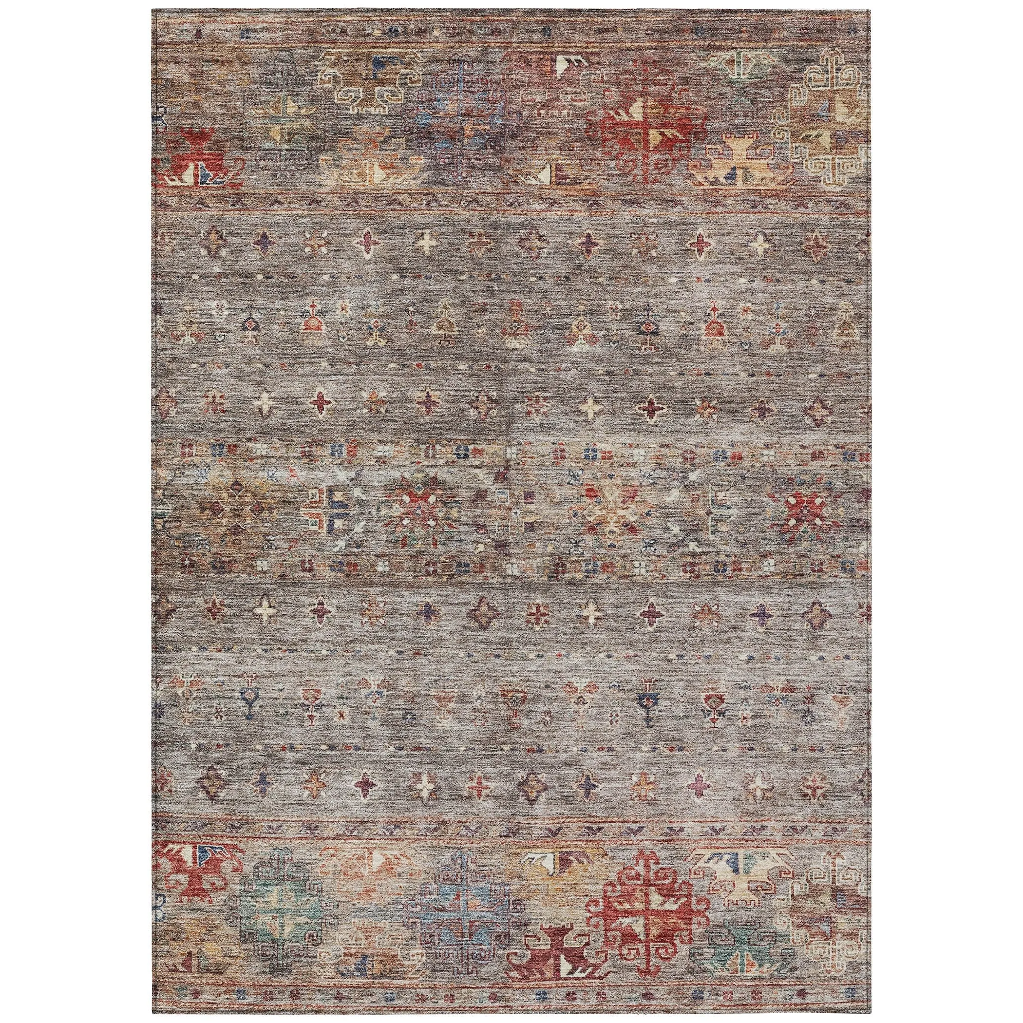 Machine Washable Indoor/ Outdoor Boho Moroccan Chantille Rug