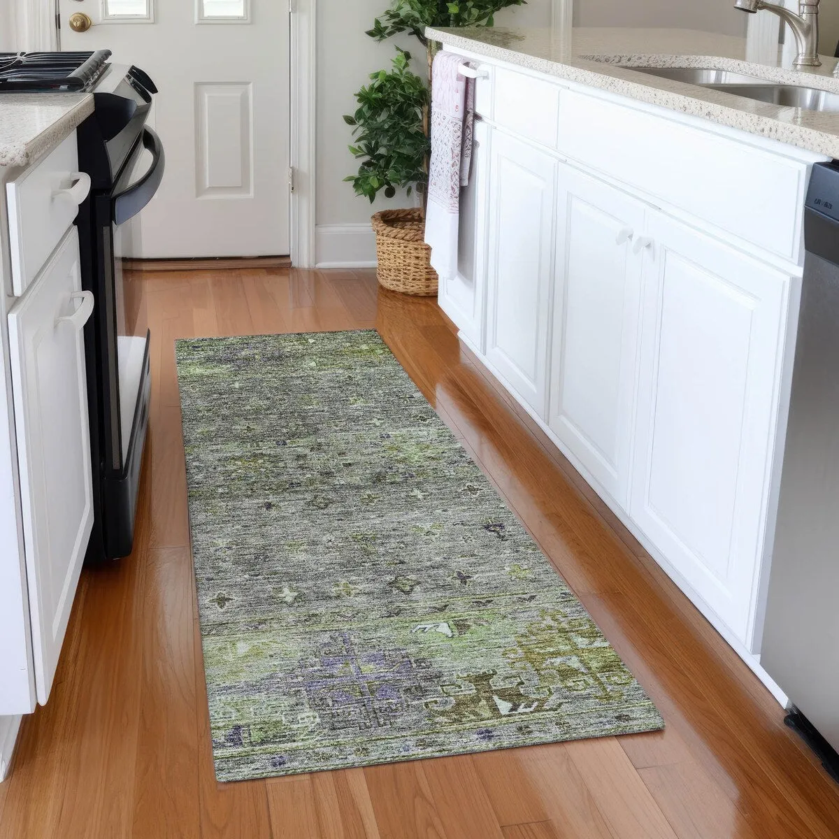 Machine Washable Indoor/ Outdoor Boho Moroccan Chantille Rug