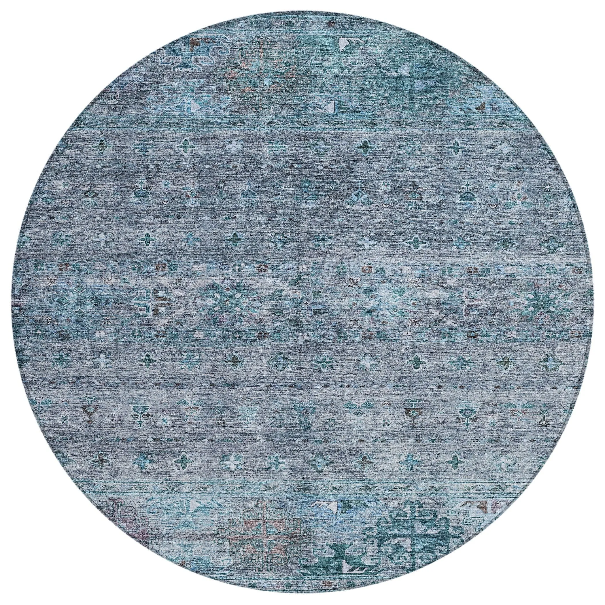 Machine Washable Indoor/ Outdoor Boho Moroccan Chantille Rug