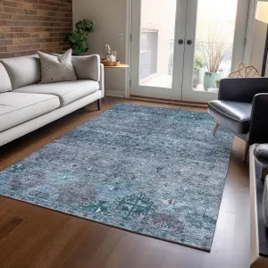 Machine Washable Indoor/ Outdoor Boho Moroccan Chantille Rug