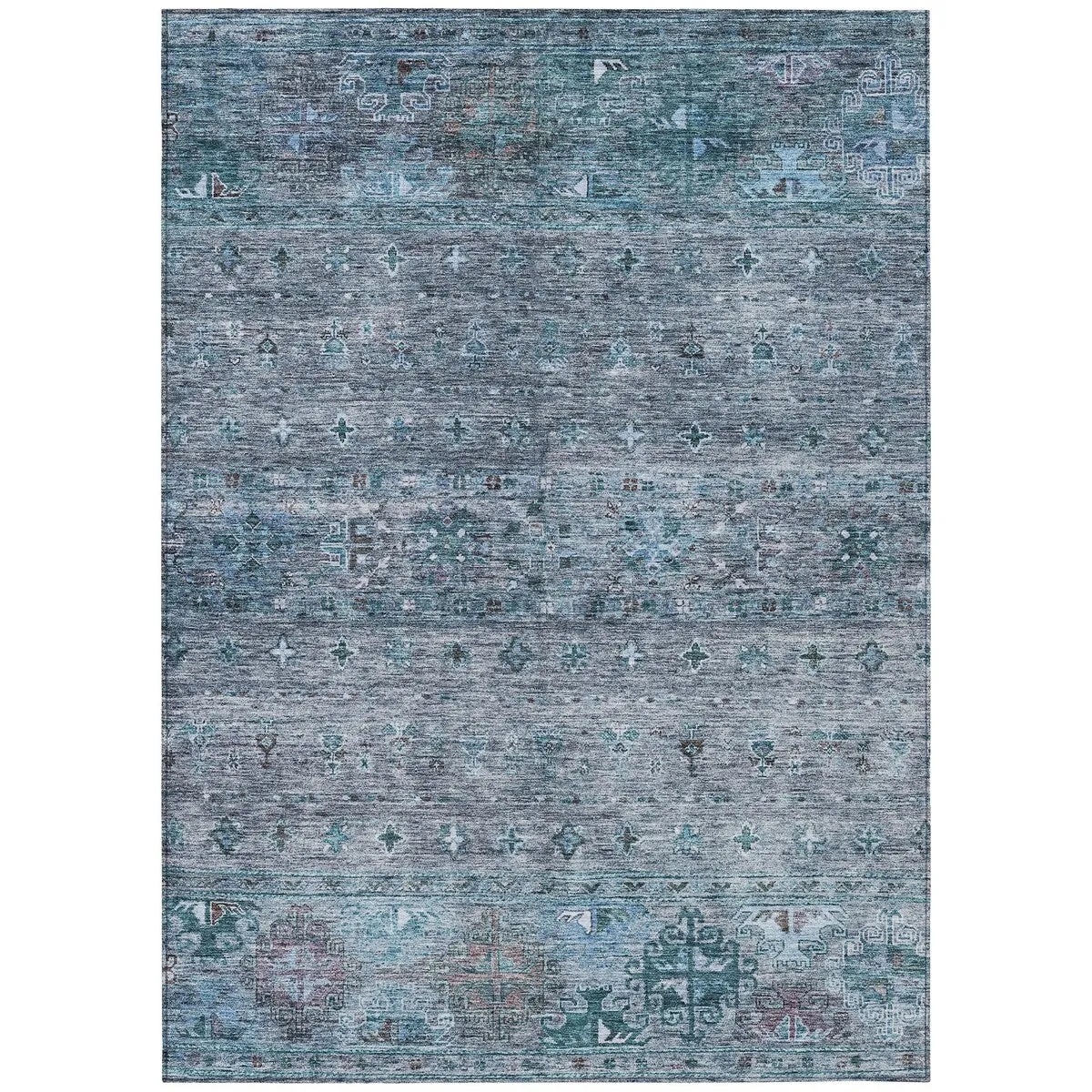 Machine Washable Indoor/ Outdoor Boho Moroccan Chantille Rug