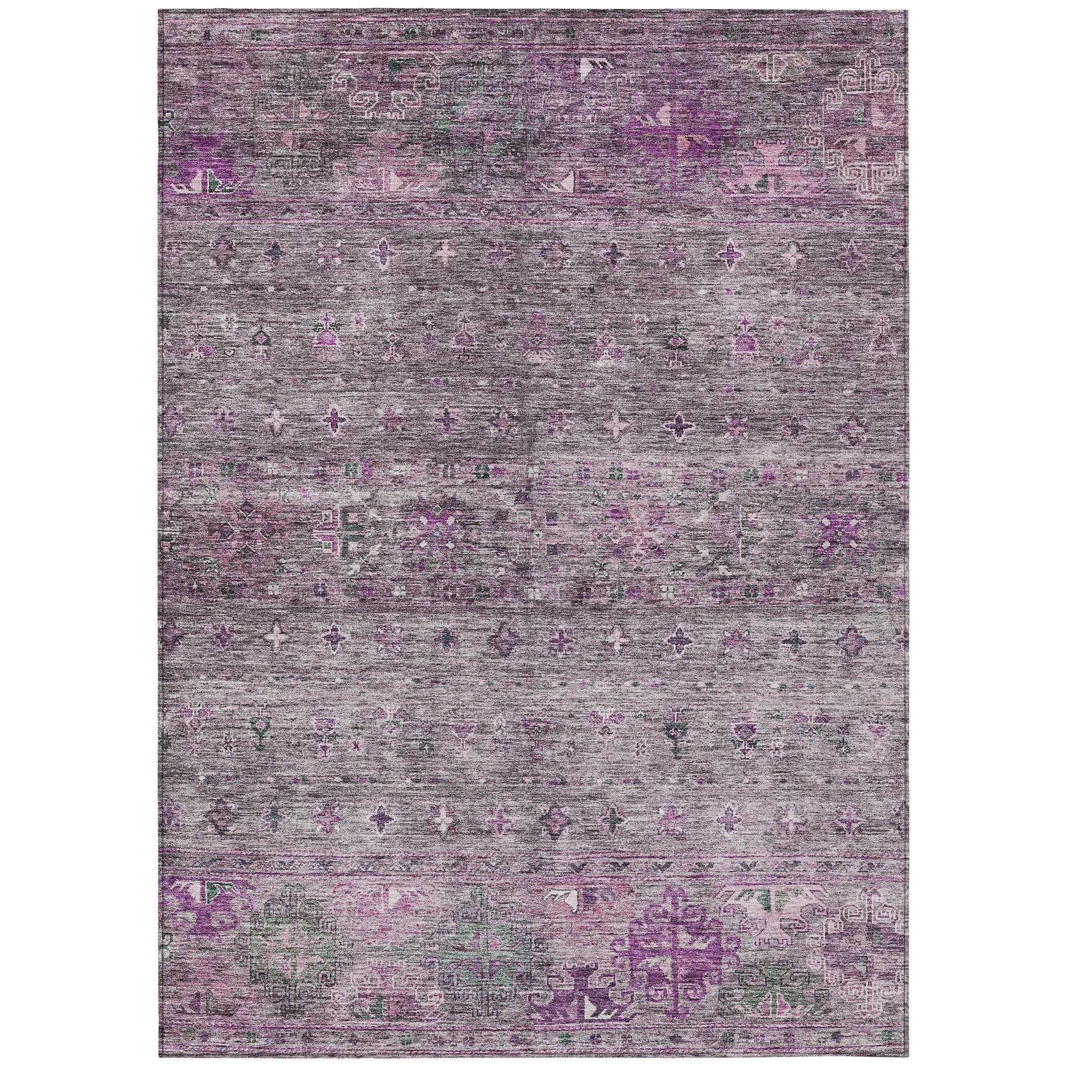 Machine Washable Indoor/ Outdoor Boho Moroccan Chantille Rug