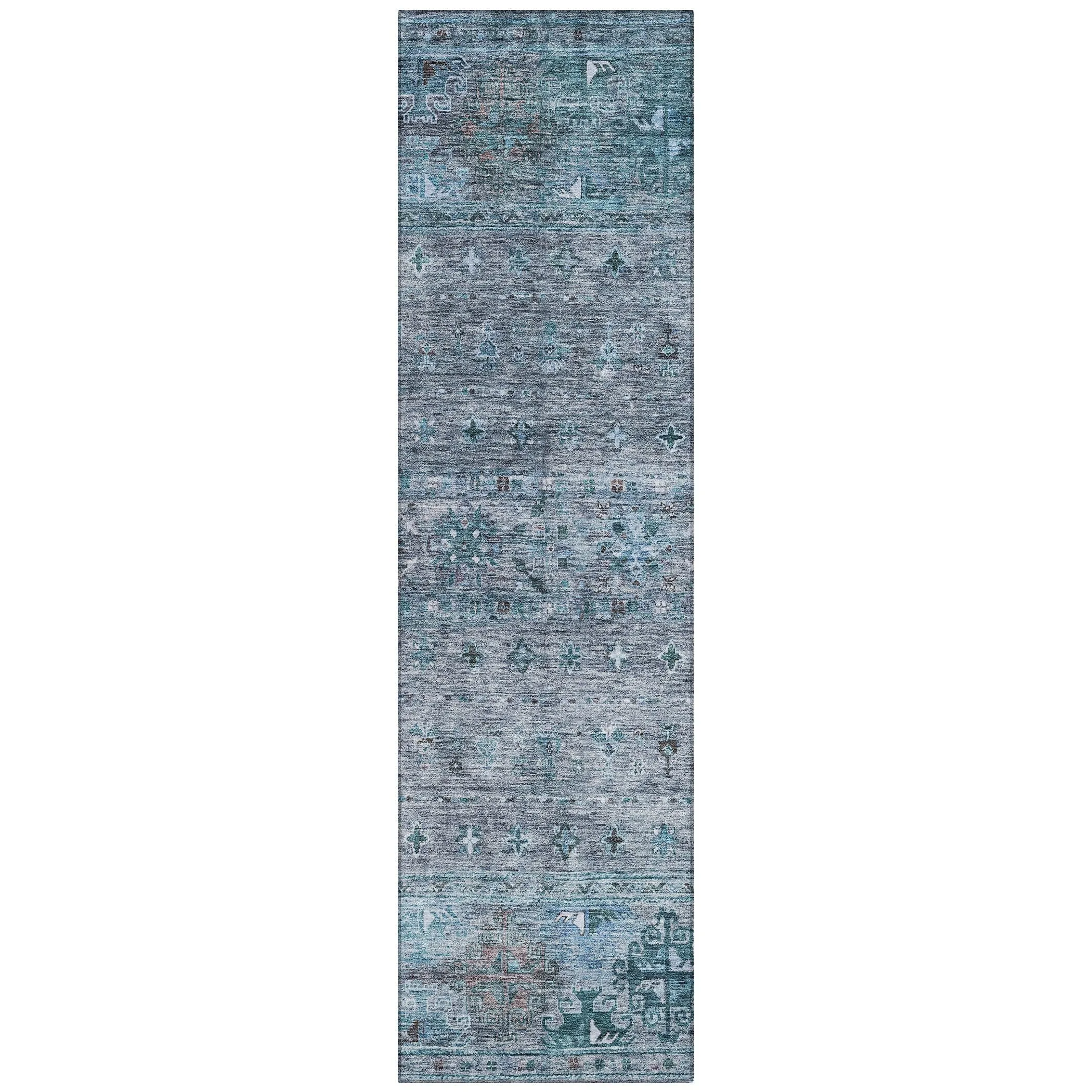 Machine Washable Indoor/ Outdoor Boho Moroccan Chantille Rug
