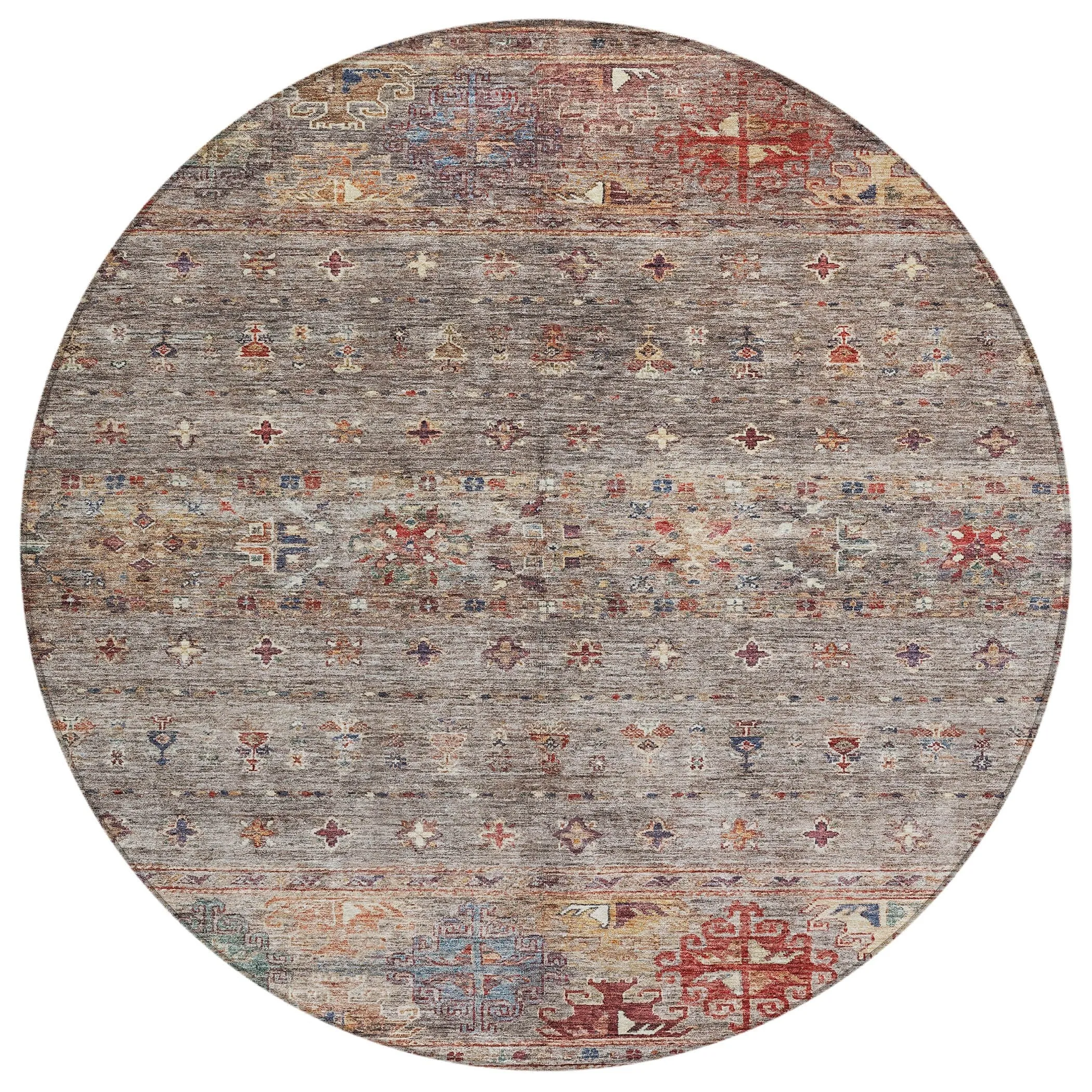 Machine Washable Indoor/ Outdoor Boho Moroccan Chantille Rug