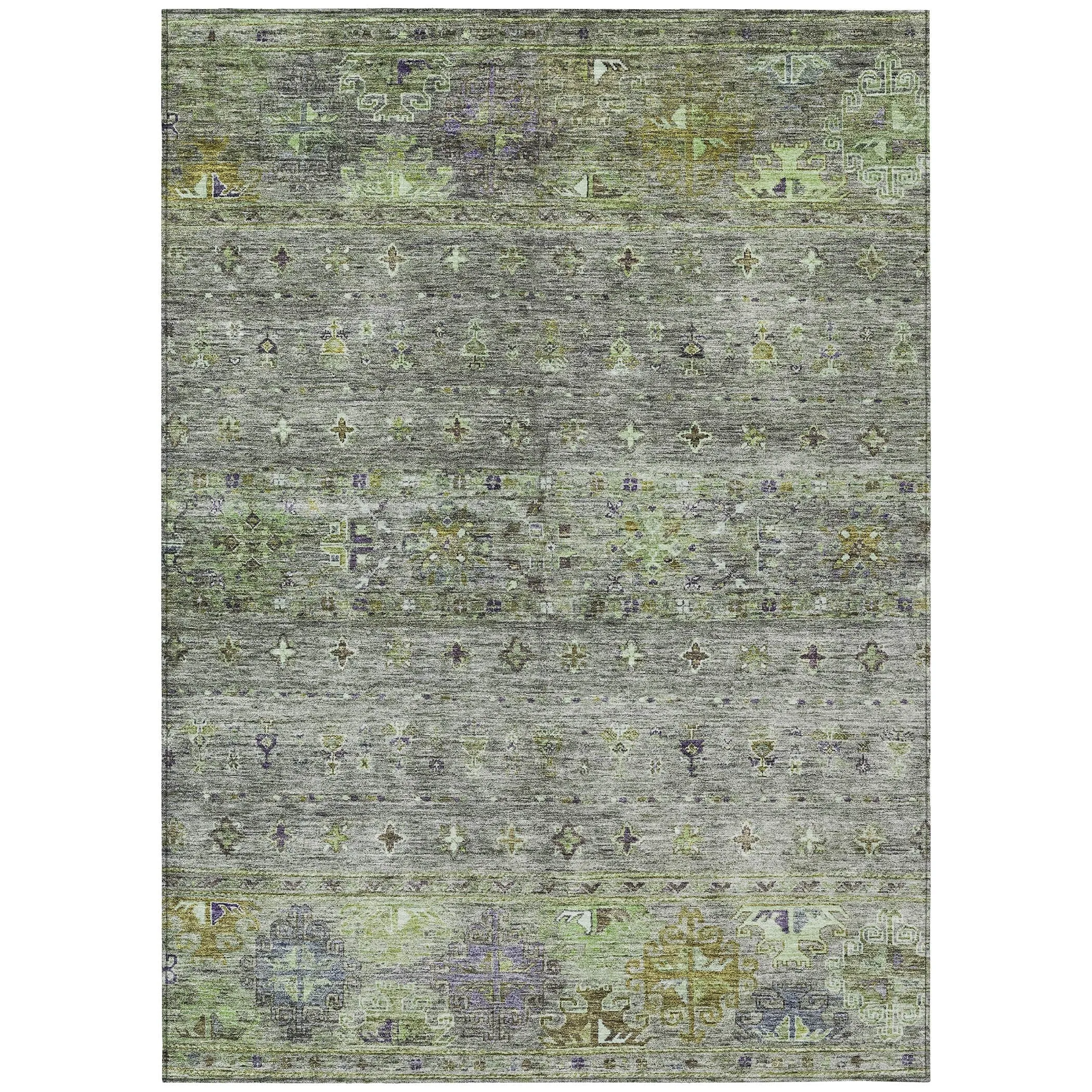 Machine Washable Indoor/ Outdoor Boho Moroccan Chantille Rug