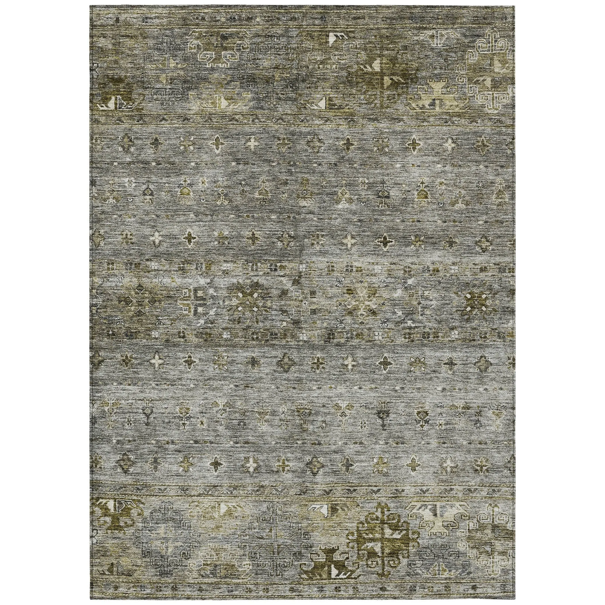 Machine Washable Indoor/ Outdoor Boho Moroccan Chantille Rug