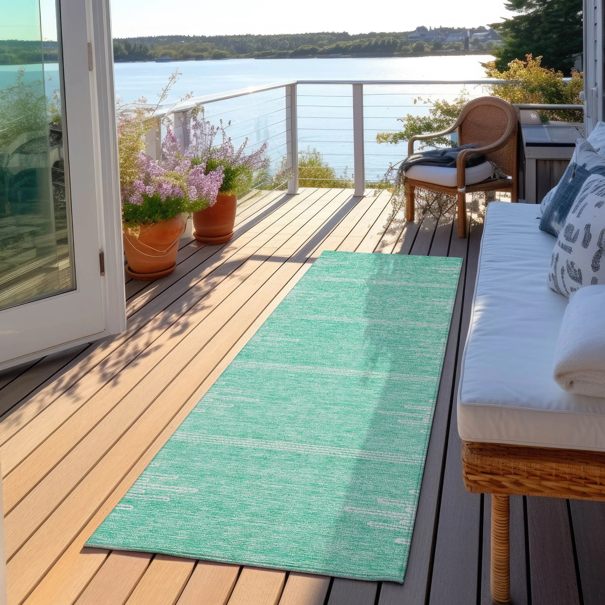 Machine Washable Indoor/ Outdoor Boho Moroccan Rug