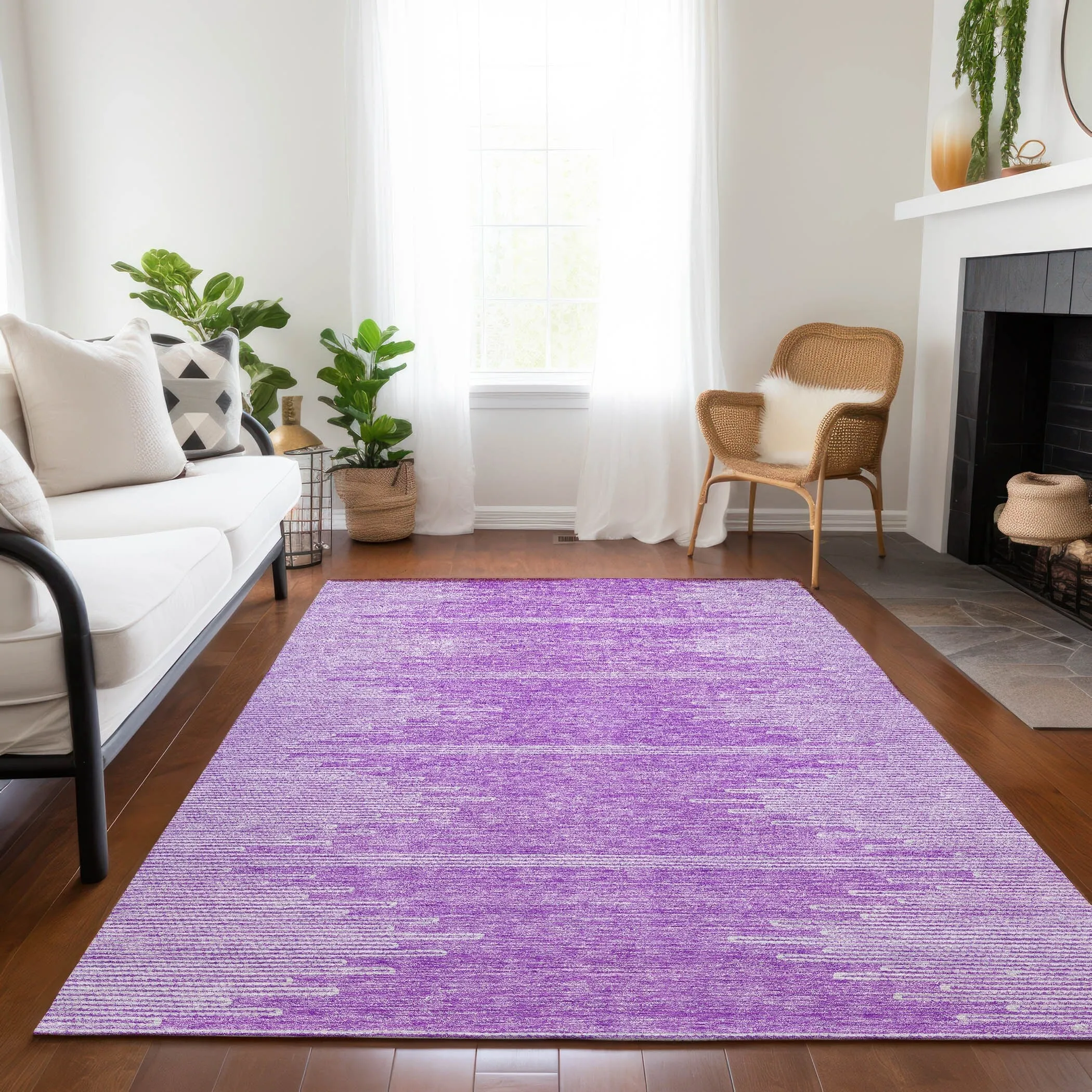 Machine Washable Indoor/ Outdoor Boho Moroccan Rug