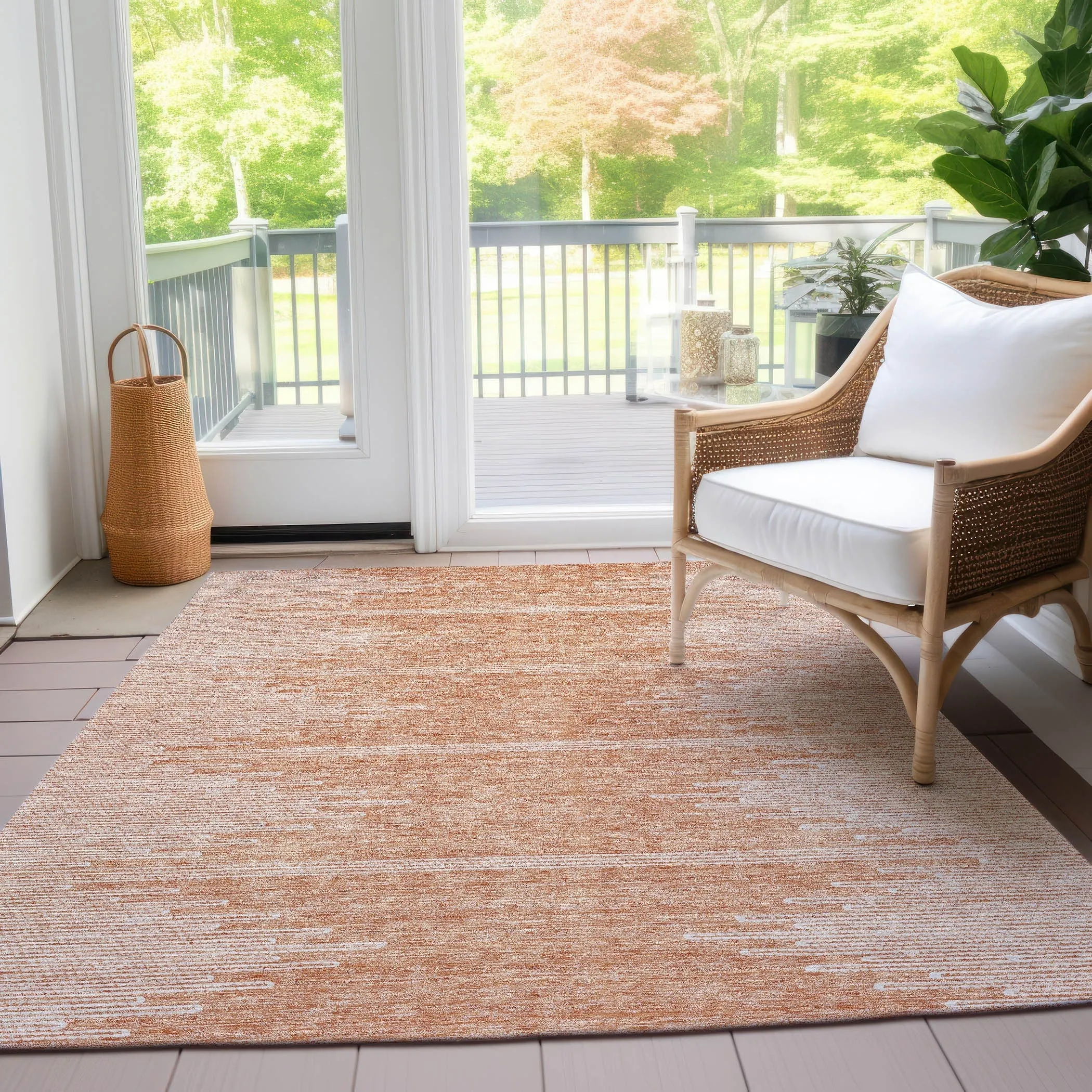 Machine Washable Indoor/ Outdoor Boho Moroccan Rug