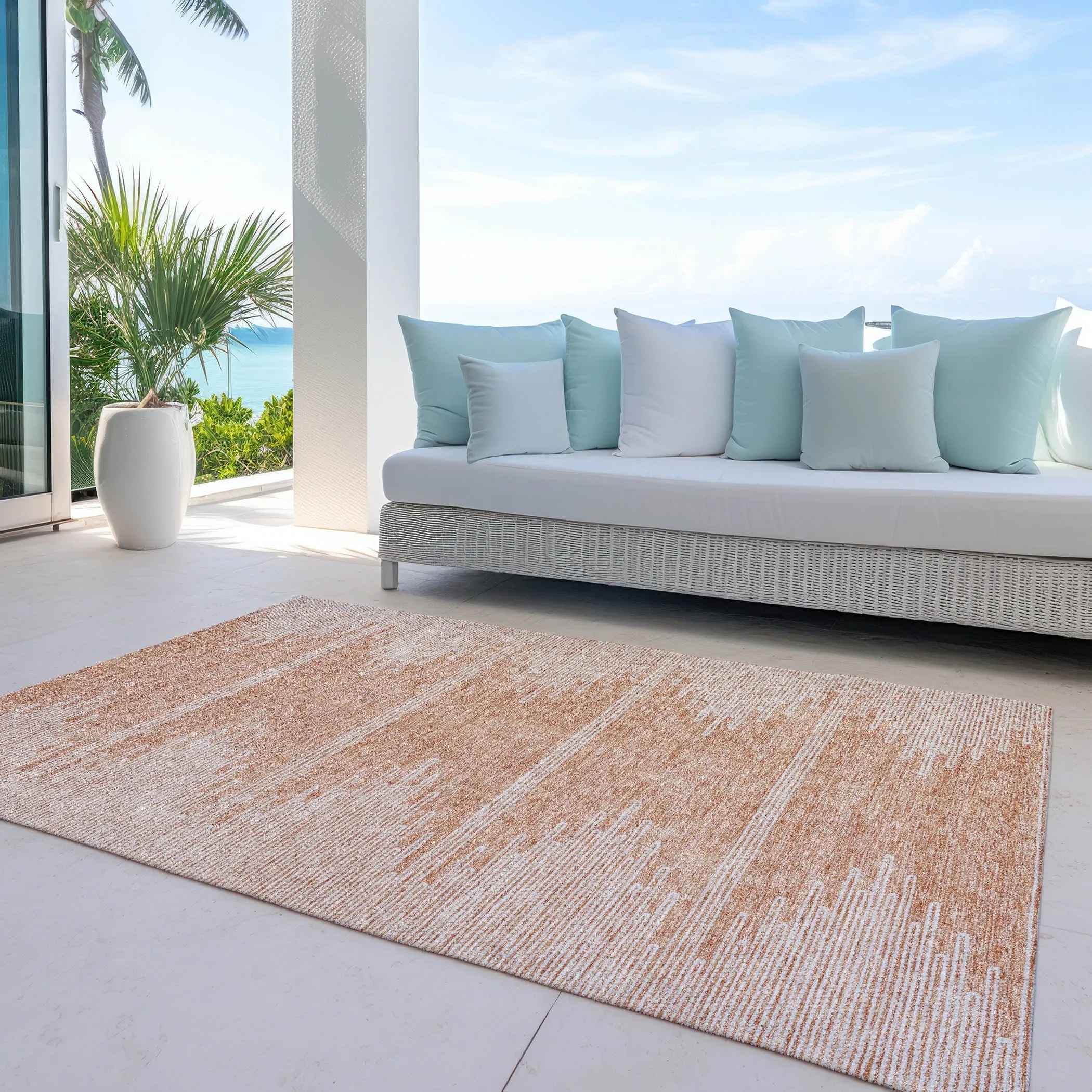 Machine Washable Indoor/ Outdoor Boho Moroccan Rug