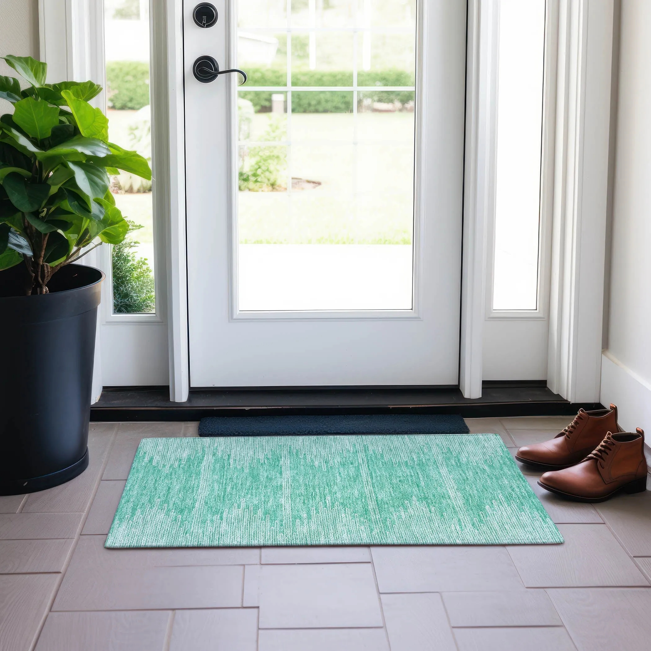 Machine Washable Indoor/ Outdoor Boho Moroccan Rug