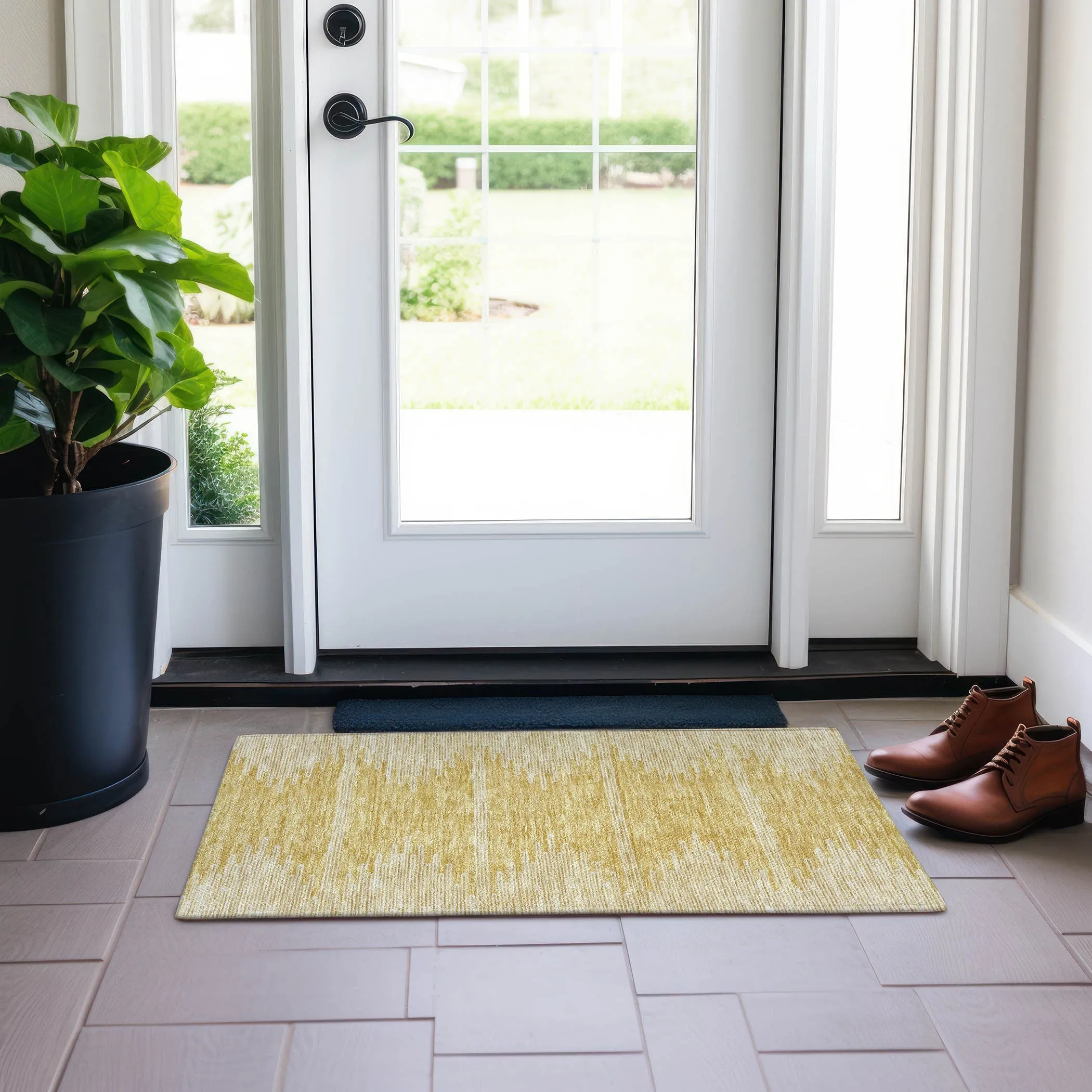 Machine Washable Indoor/ Outdoor Boho Moroccan Rug