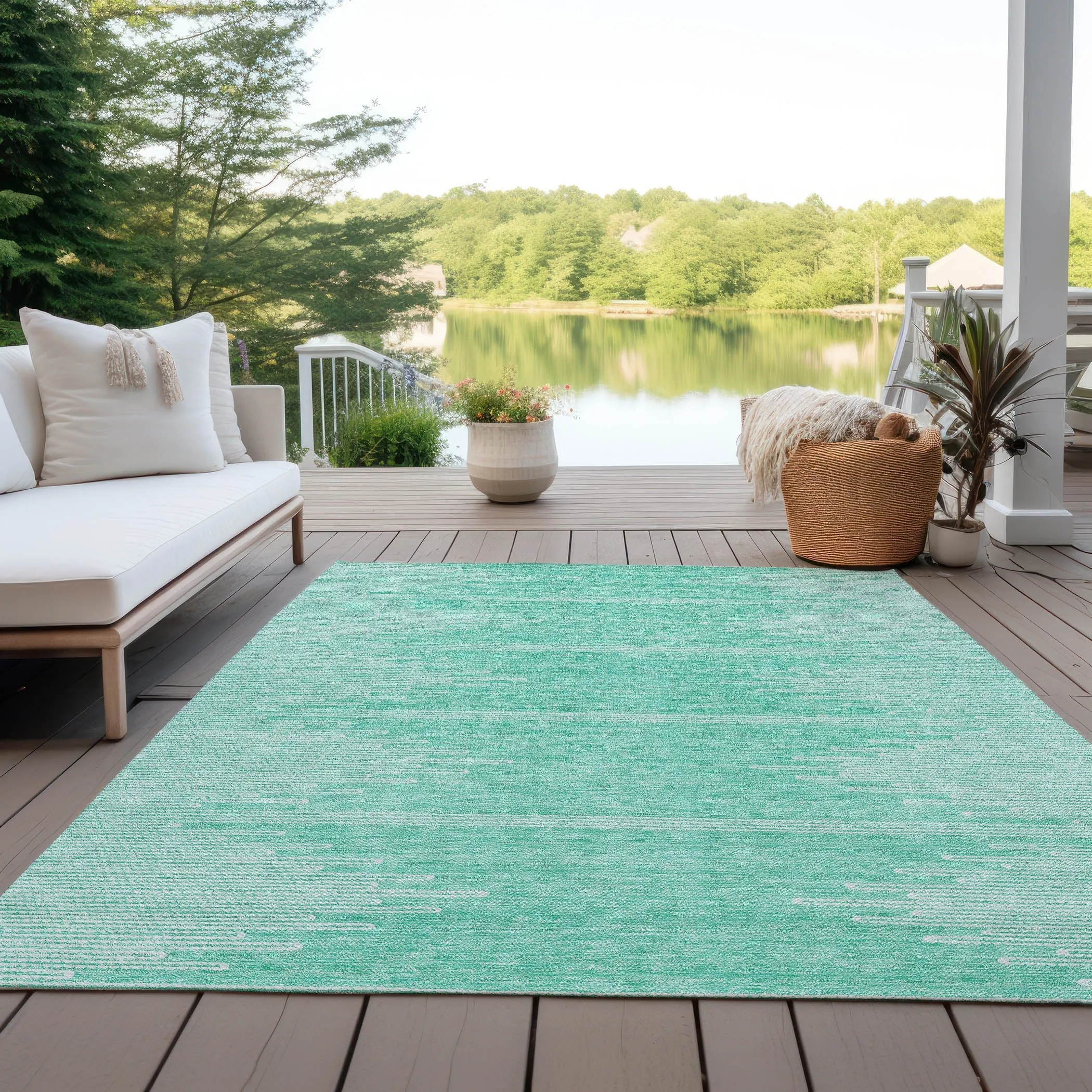 Machine Washable Indoor/ Outdoor Boho Moroccan Rug