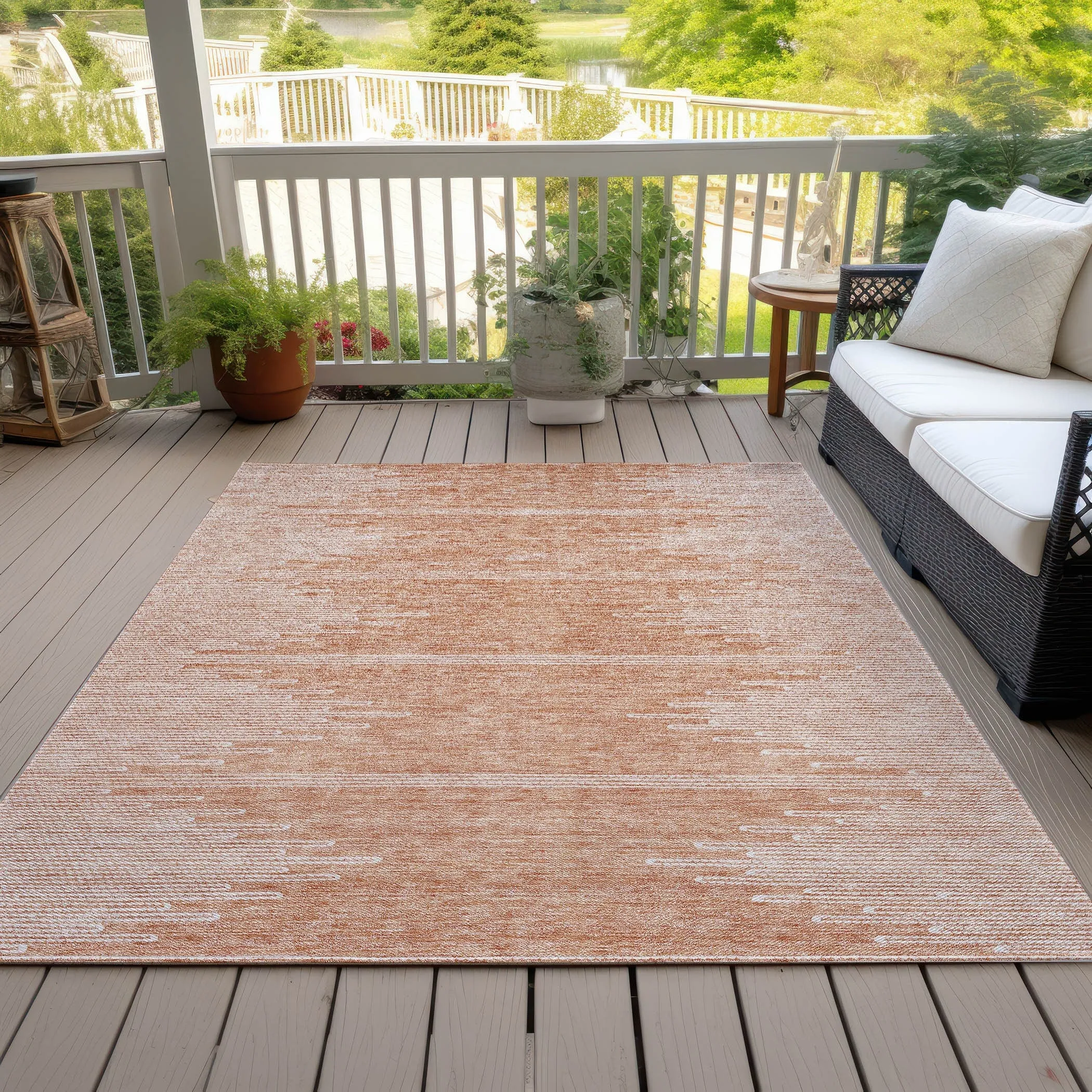Machine Washable Indoor/ Outdoor Boho Moroccan Rug
