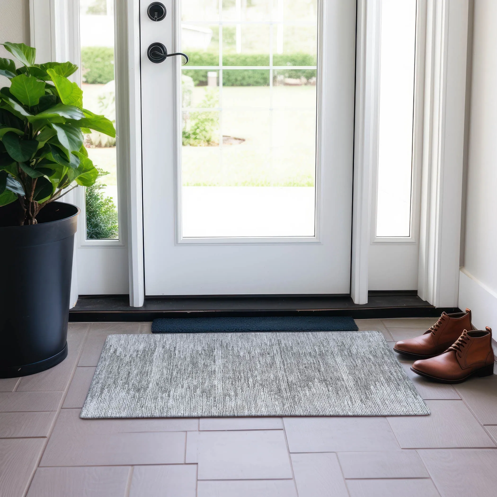 Machine Washable Indoor/ Outdoor Boho Moroccan Rug