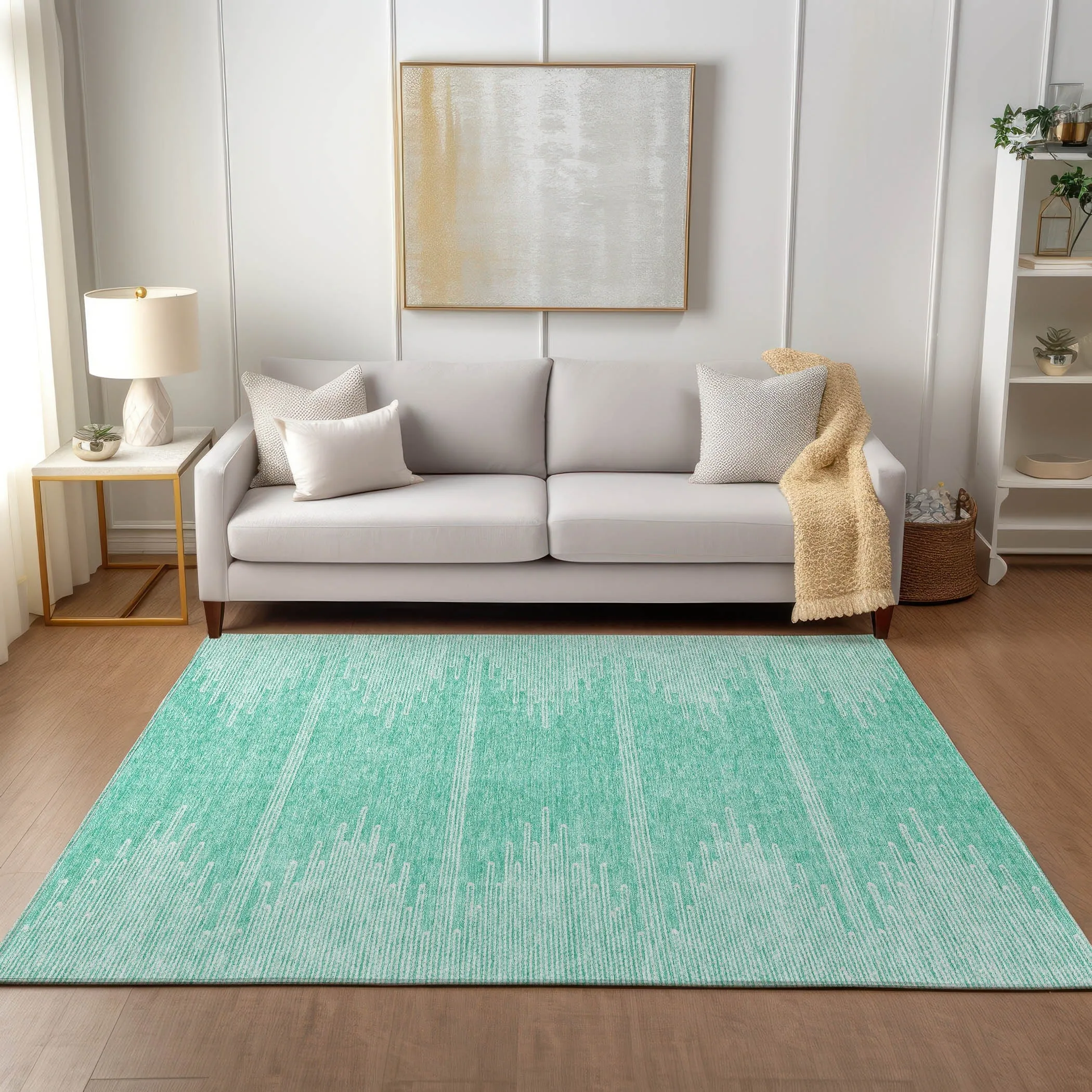 Machine Washable Indoor/ Outdoor Boho Moroccan Rug
