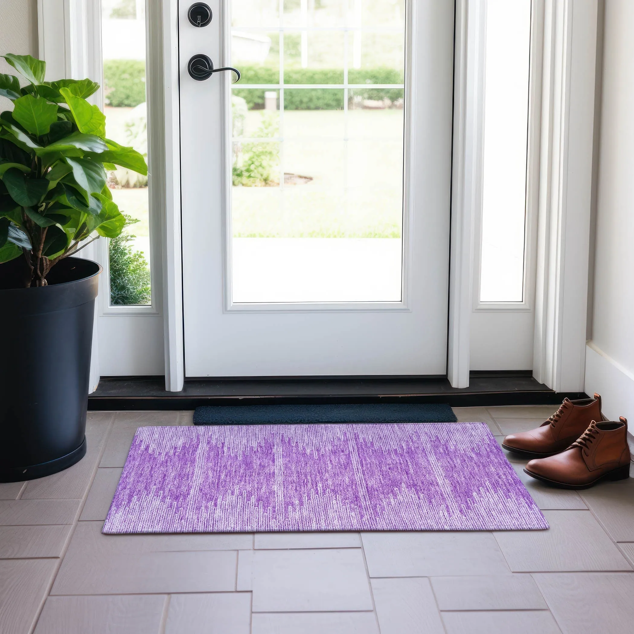 Machine Washable Indoor/ Outdoor Boho Moroccan Rug