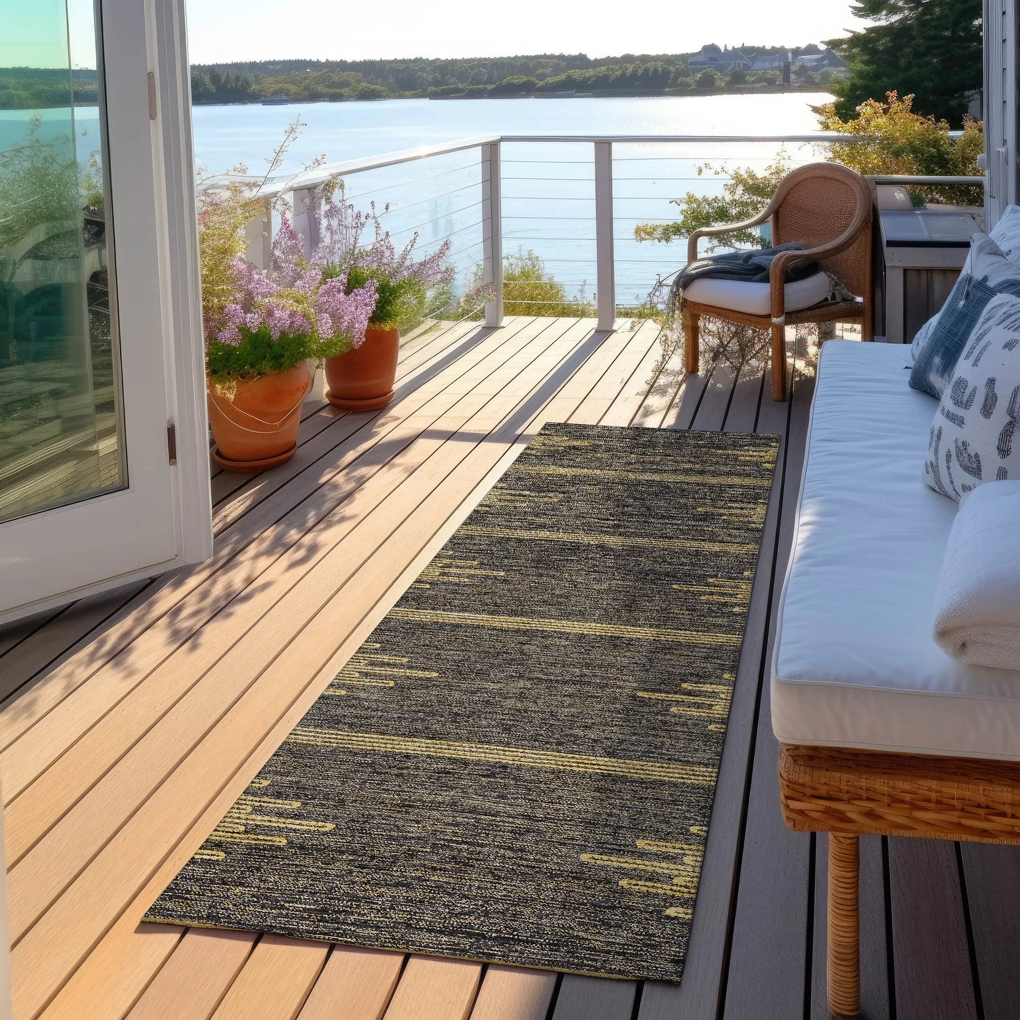 Machine Washable Indoor/ Outdoor Boho Moroccan Rug