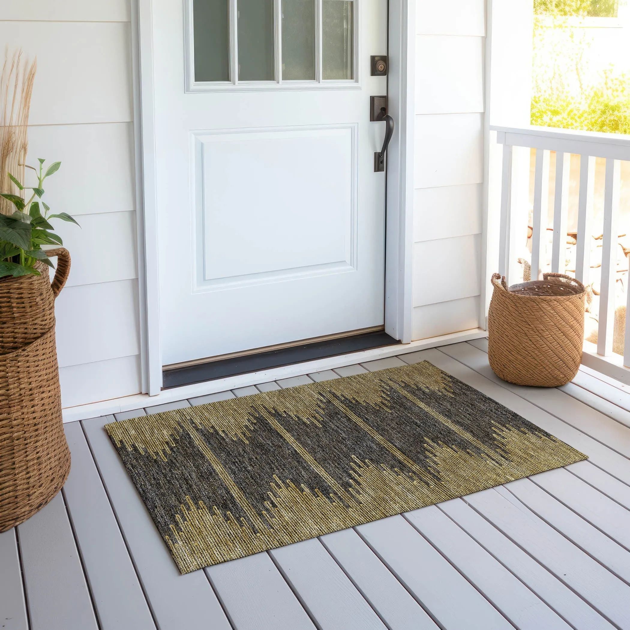 Machine Washable Indoor/ Outdoor Boho Moroccan Rug