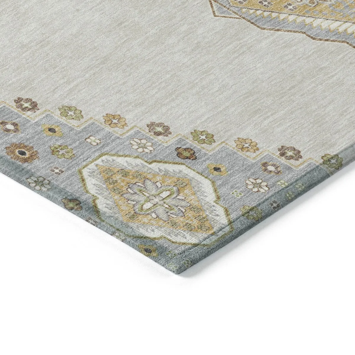 Machine Washable Indoor/ Outdoor Boho Traditional Chantille Rug
