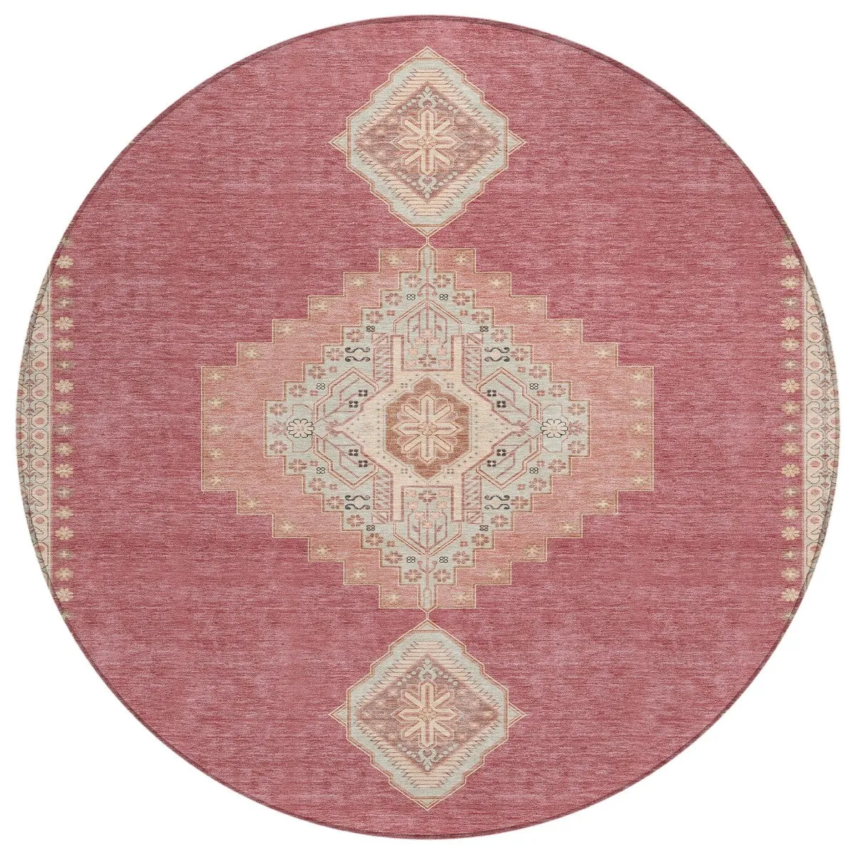 Machine Washable Indoor/ Outdoor Boho Traditional Chantille Rug
