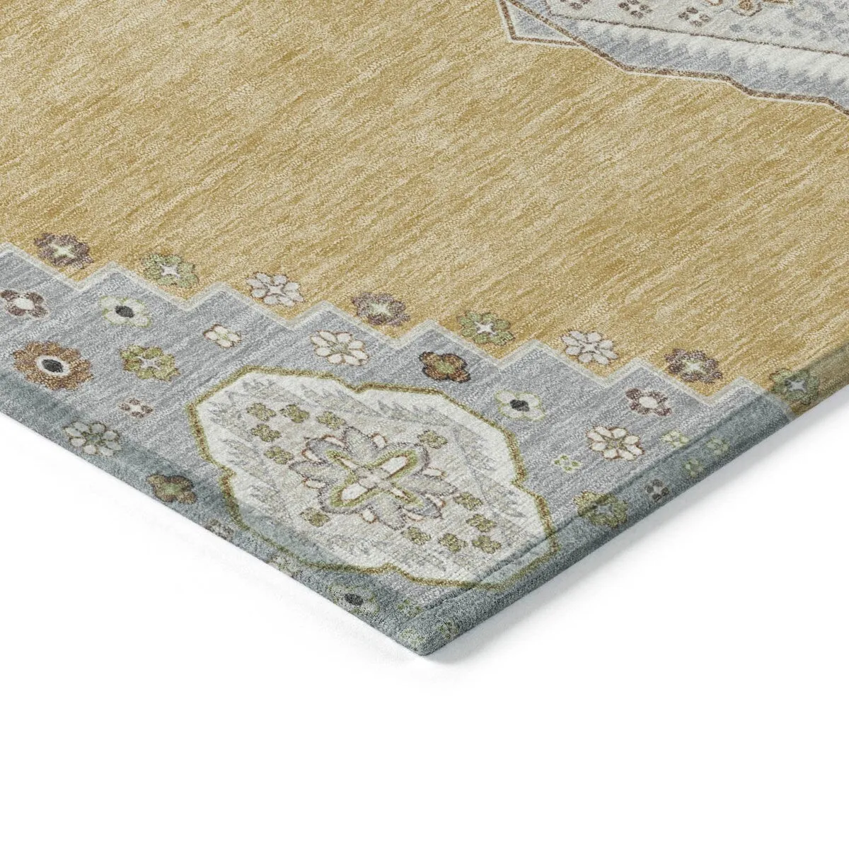 Machine Washable Indoor/ Outdoor Boho Traditional Chantille Rug